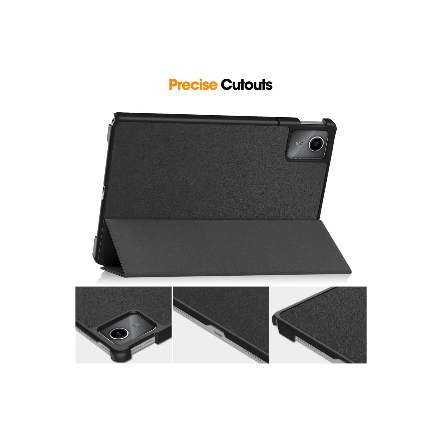 Custer Case for Lenovo Tab M11 TB330FU TB331FC 11",Ultra-Thin PU-Leather Hard Shell Cover - Black