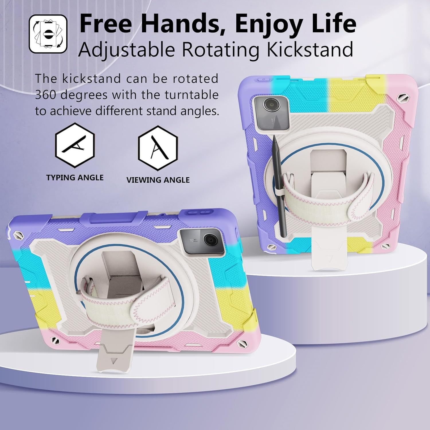 Tablet Case for Lenovo Tab M11 11.0" 2024 Model TB 330FU/TB 330XU/TB 331FC with 360 Rotating Kickstand