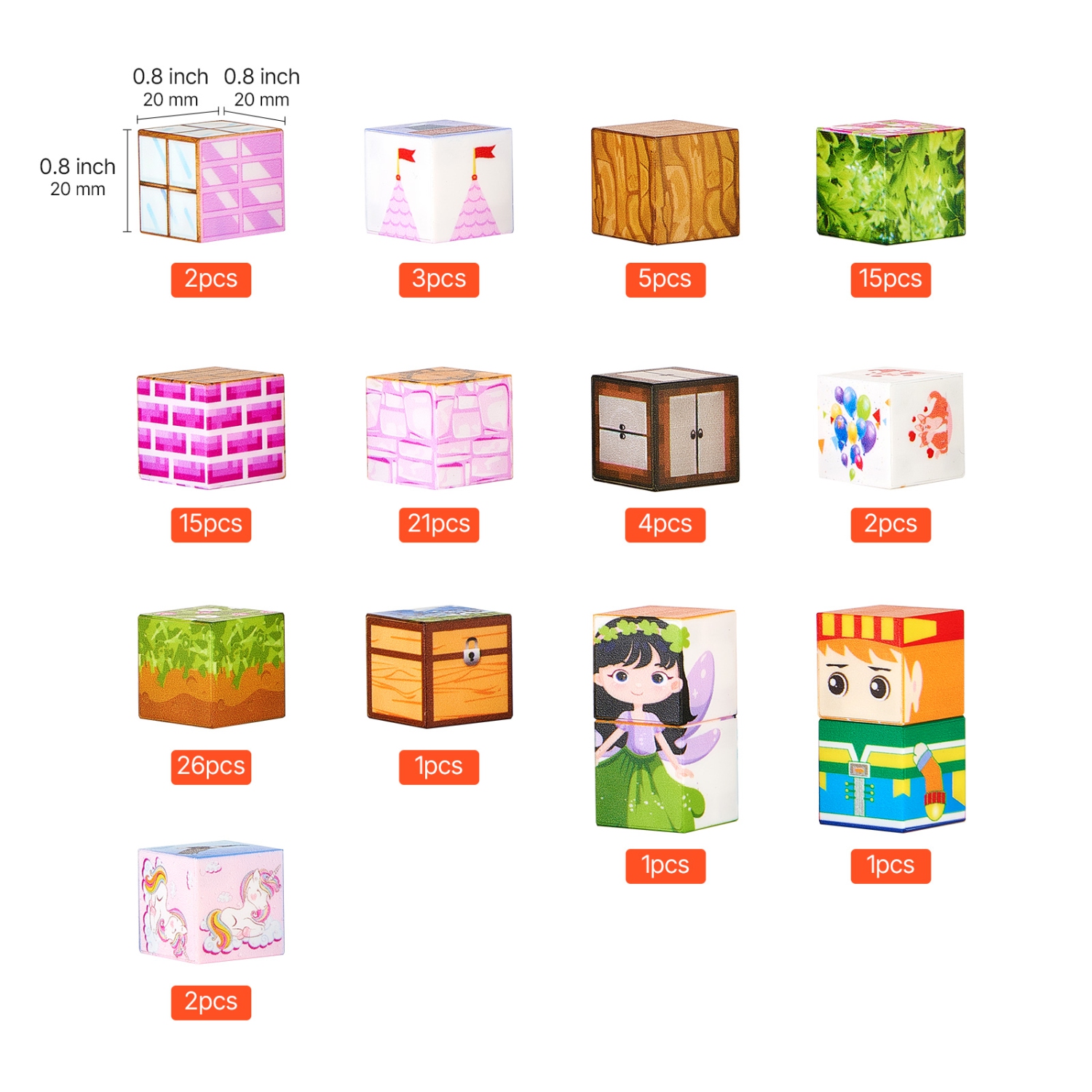 VEVOR 100 PCS Magnetic Blocks, Princess Castle Set, Magnetic Building Cubes for Kids, STEM Montessori Sensory Toys for Christmas Birthday Gift, for