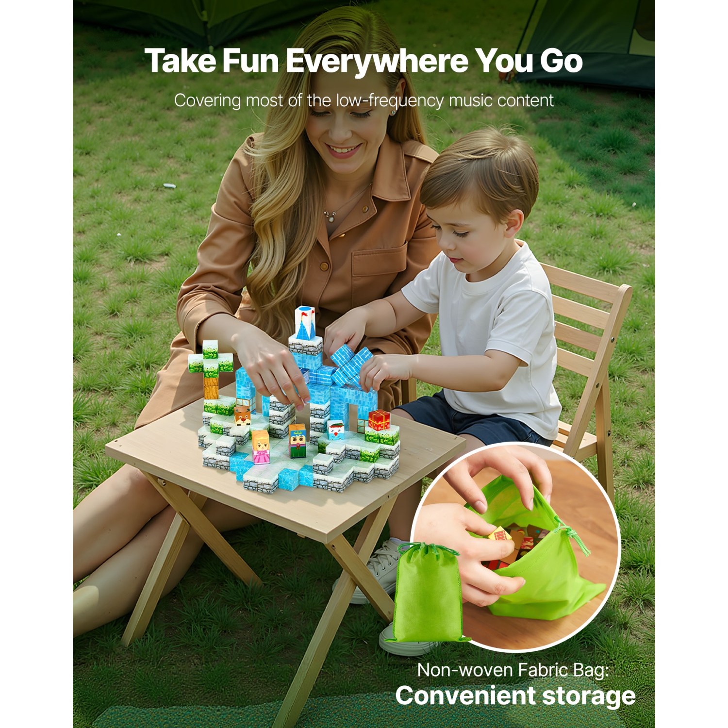 VEVOR 150 PCS Magnetic Blocks, Glacier Castle Set, Magnetic Building Cubes for Kids, STEM Montessori Sensory Toys for Christmas Birthday Gift, for 3+