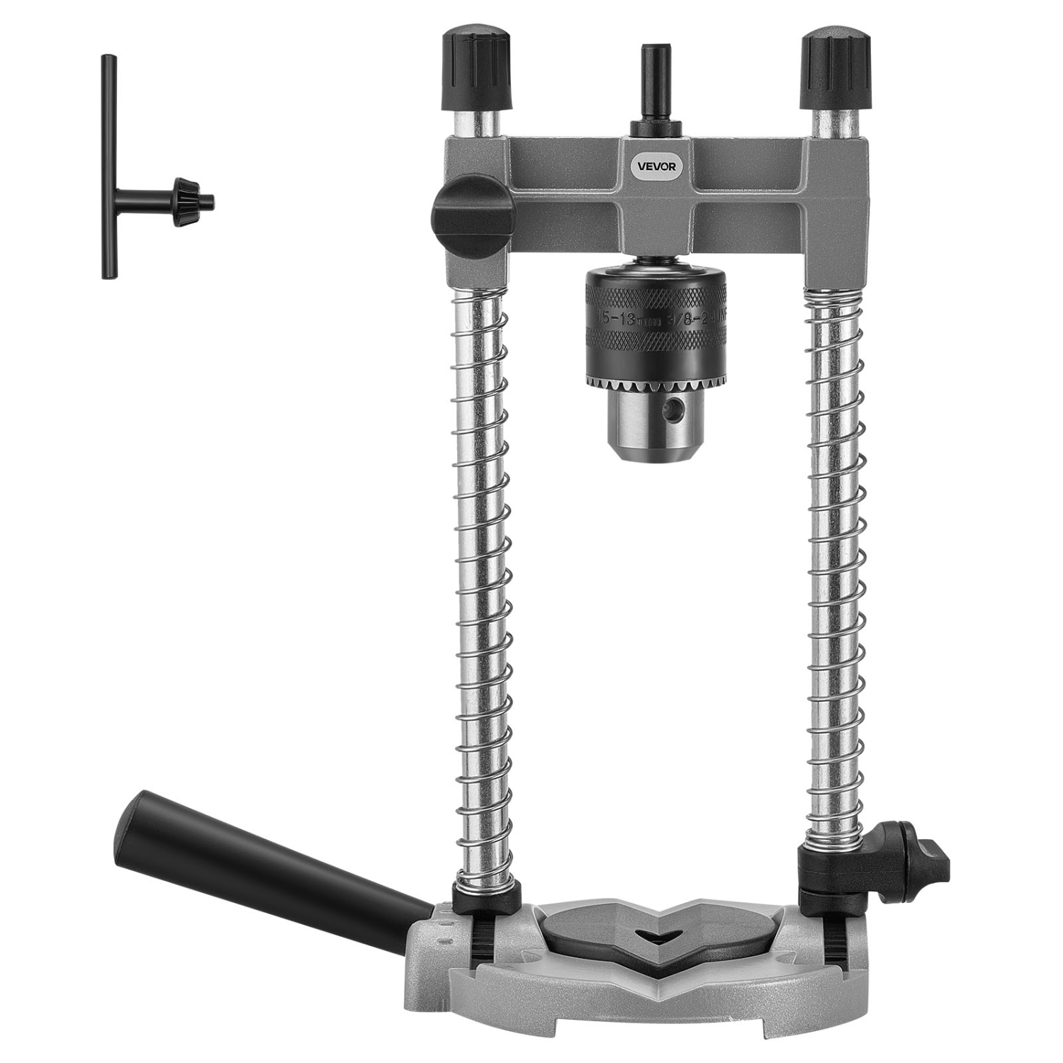 VEVOR Drill Guide, Multi-Angle Press Portable Precision Drilling Guide Jig Attachment, with Large Handle and Mounting Holes, Aluminum Alloy, for