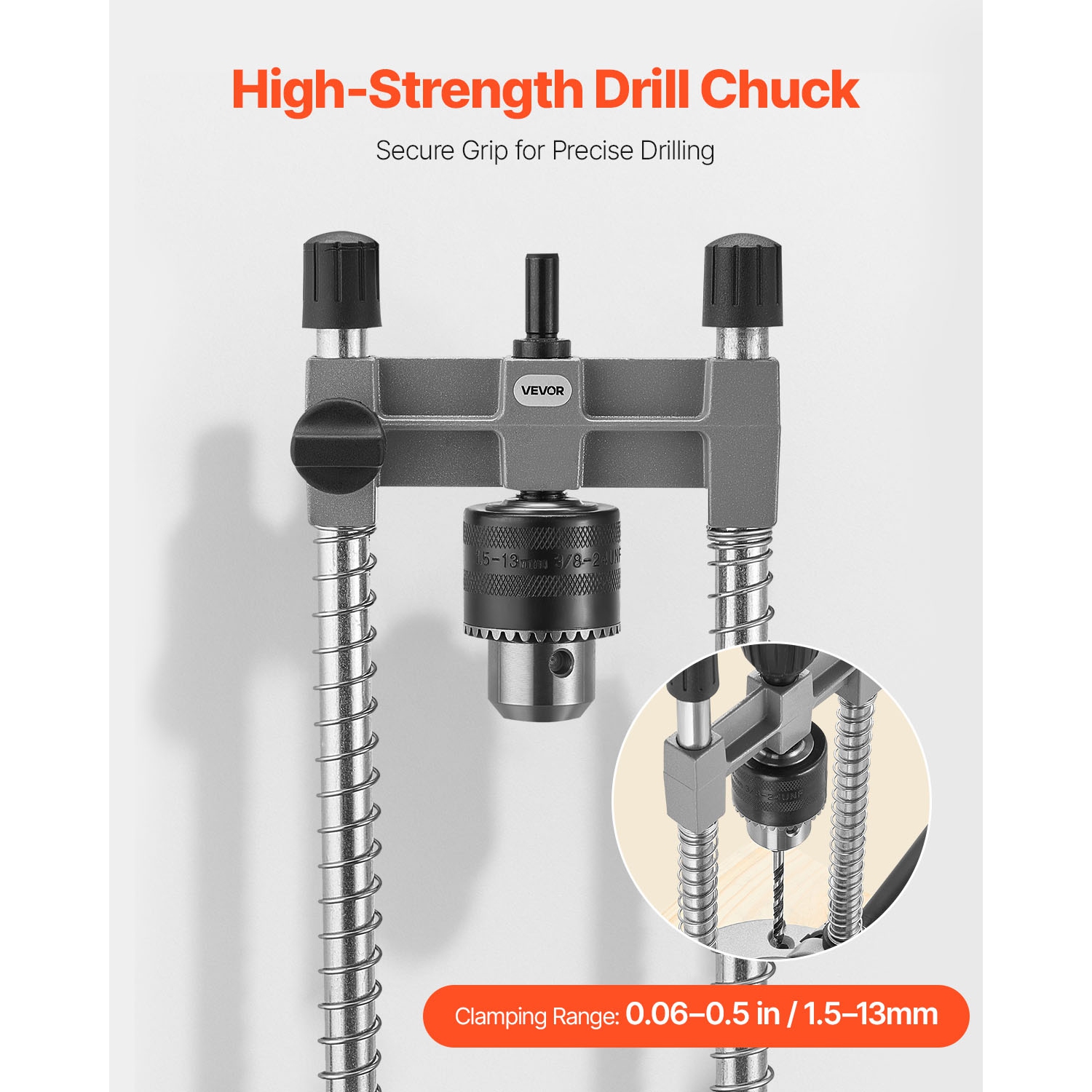 VEVOR Drill Guide, Multi-Angle Press Portable Precision Drilling Guide Jig Attachment, with Large Handle and Mounting Holes, Aluminum Alloy, for