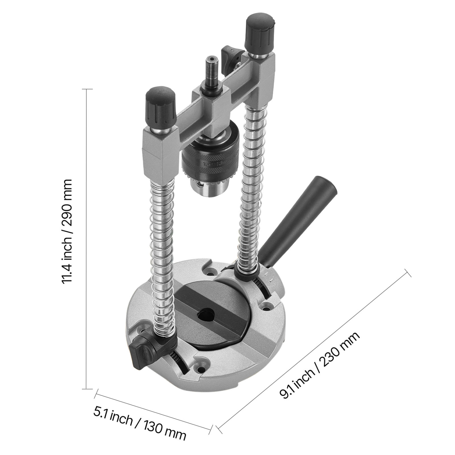 VEVOR Drill Guide, Multi-Angle Press Portable Precision Drilling Guide Jig Attachment, with Large Handle and Mounting Holes, Aluminum Alloy, for