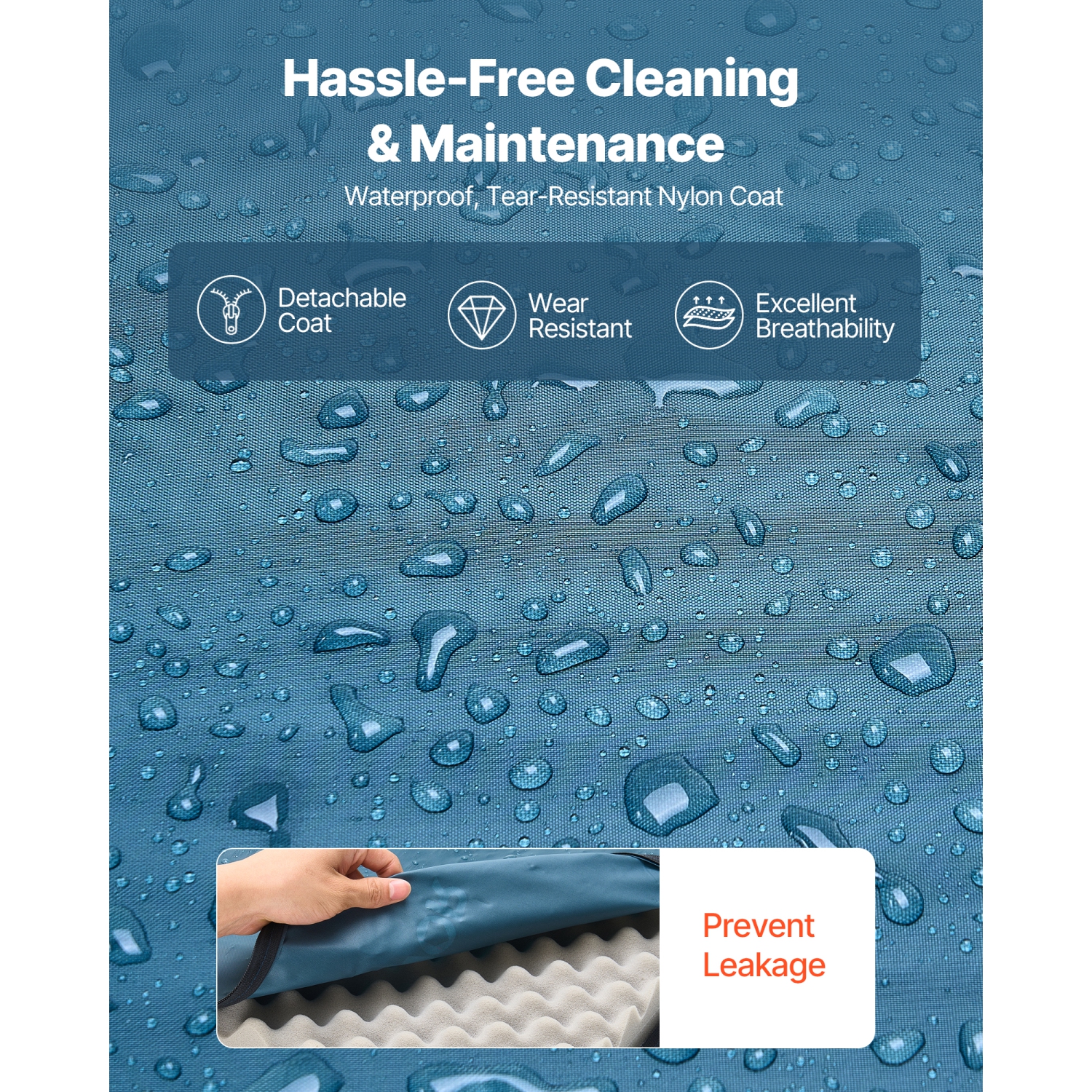 VEVOR 300 lbs Load Hospital Bed Mattress, Long Term Care Pressure Redistribution Medical-Grade Dual Layer Foam Mattress, Waterproof for Bedsore