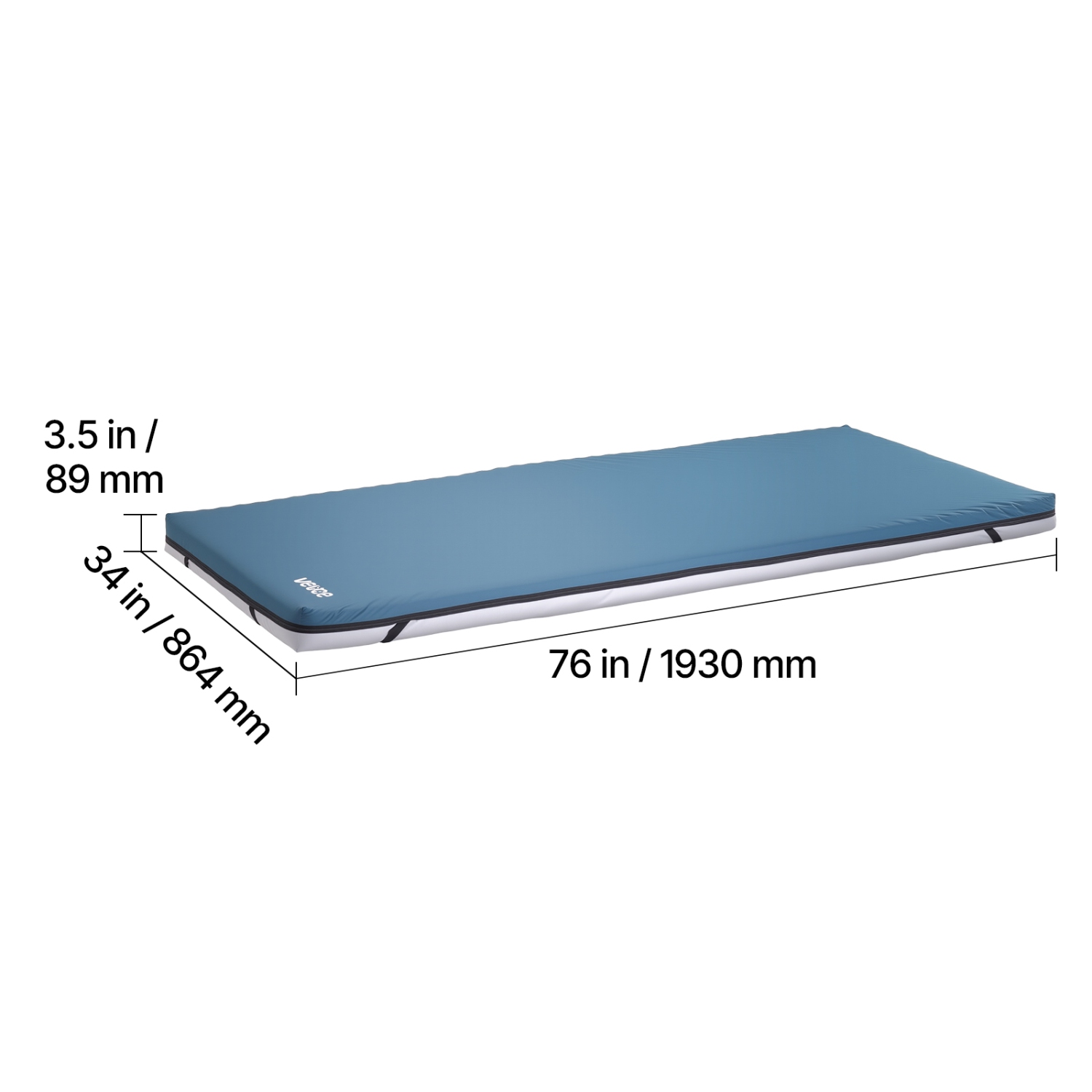 VEVOR 300 lbs Load Hospital Bed Mattress, Long Term Care Pressure Redistribution Medical-Grade Dual Layer Foam Mattress, Waterproof for Bedsore