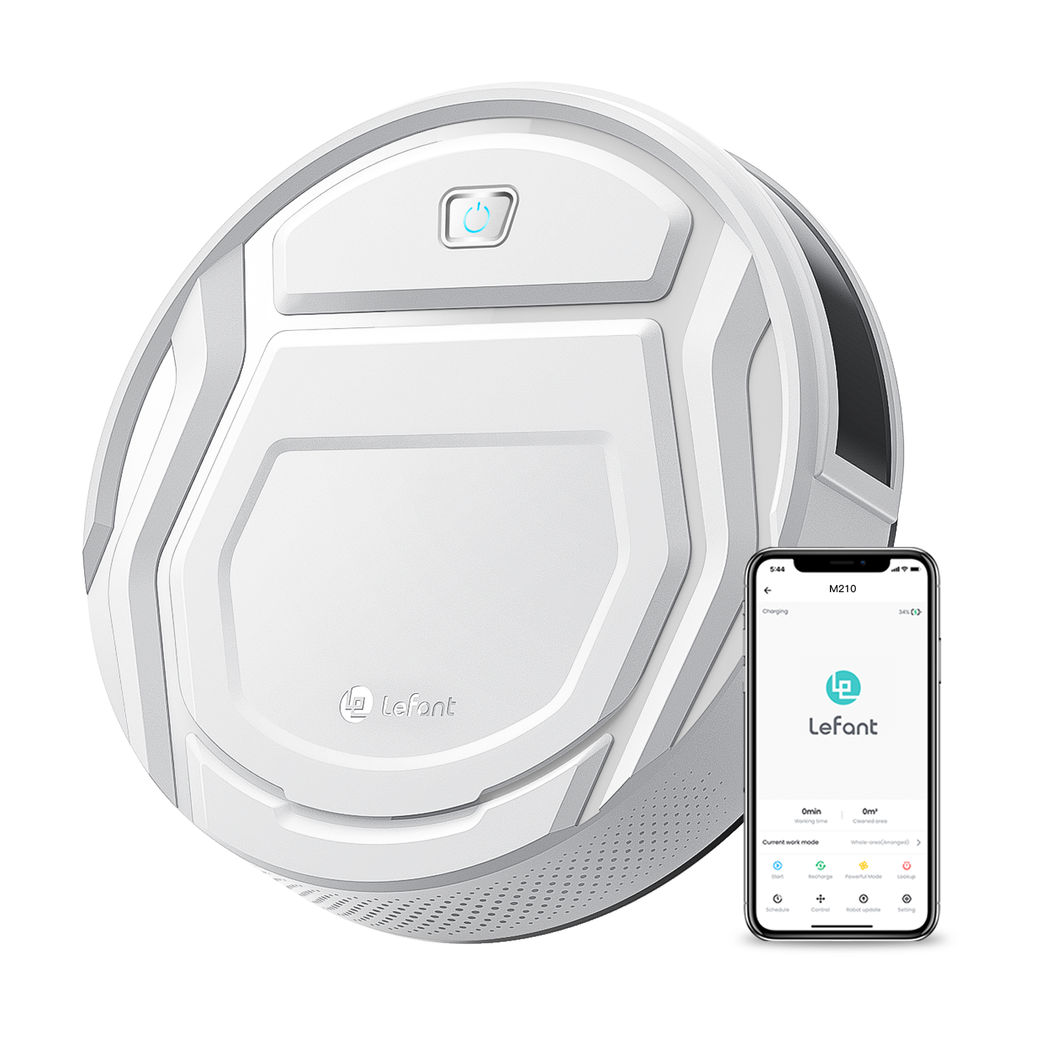 Lefant Robot Vacuum with Powerful Suction, 6 Cleaning Modes, 120 Mins Runtime, Anti-Collision/Drop Sensor, Voice Control, Ideal for Pet Hair Hard