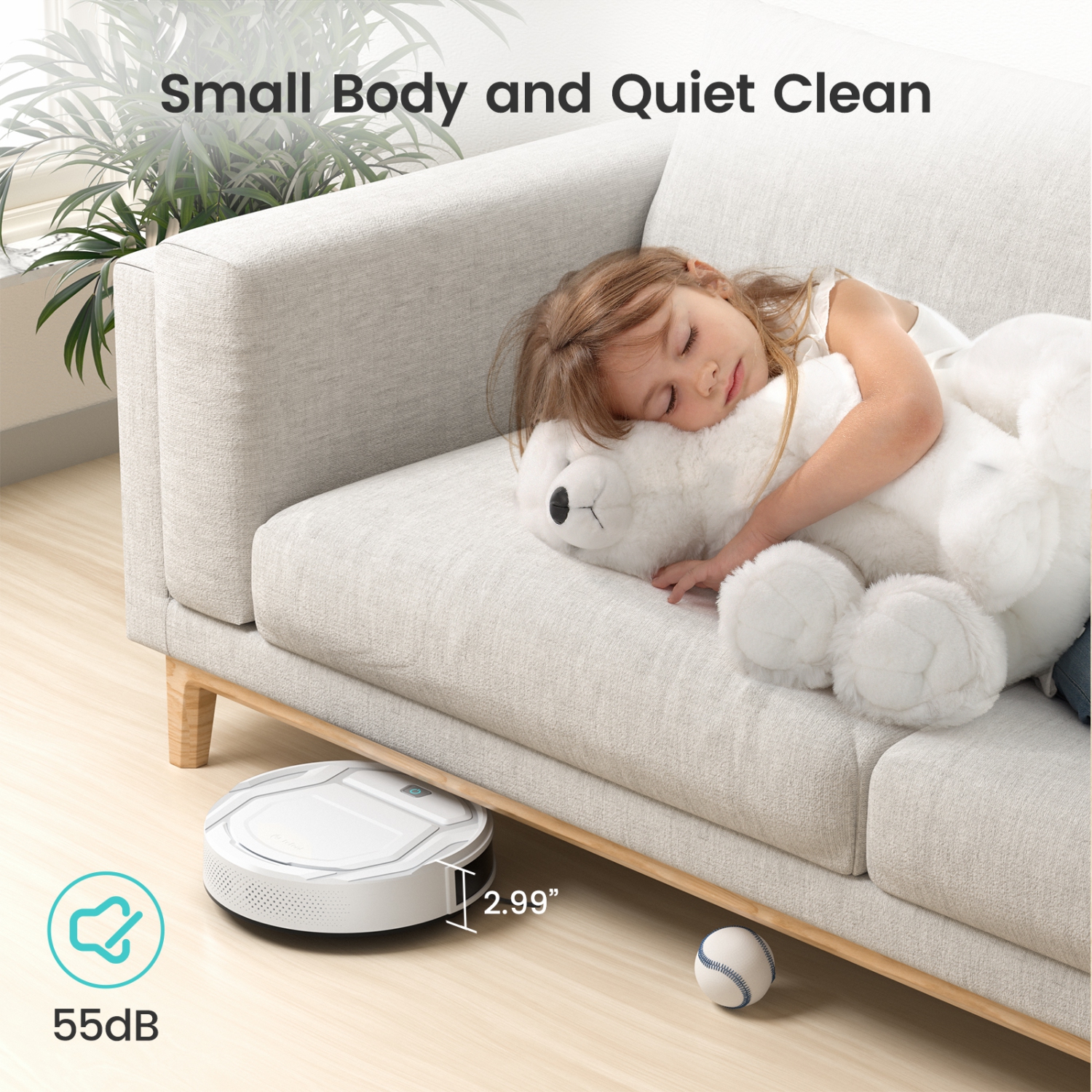 Lefant Robot Vacuum with Powerful Suction, 6 Cleaning Modes, 120 Mins Runtime, Anti-Collision/Drop Sensor, Voice Control, Ideal for Pet Hair Hard