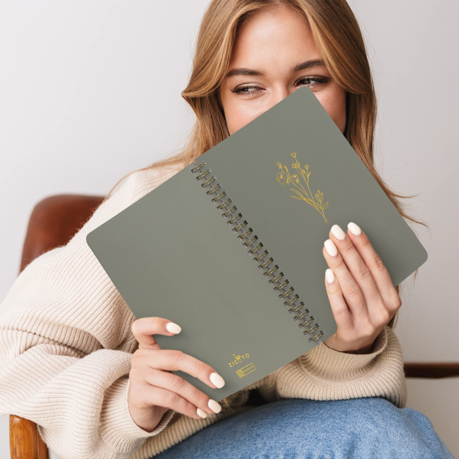 esthetic Spiral Notebook Set of 3 For Women - Cute College Ruled 8x6 Journal/Notebook with Large Pockets And Lined Pages - Perfect Supplies to Stay