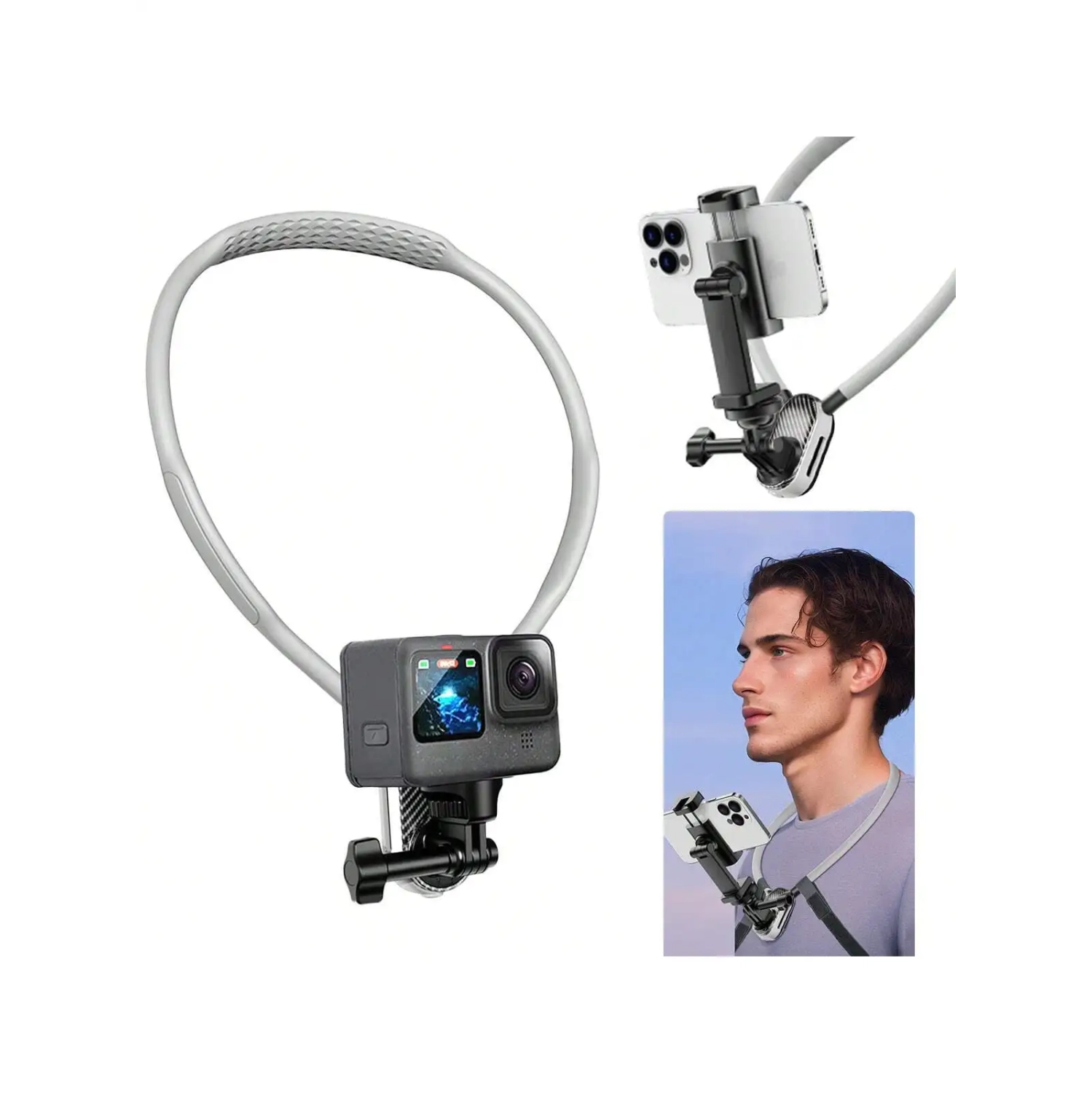 Magnetic camera holder, first-person perspective neck shot, camera neck video holder - camera holder