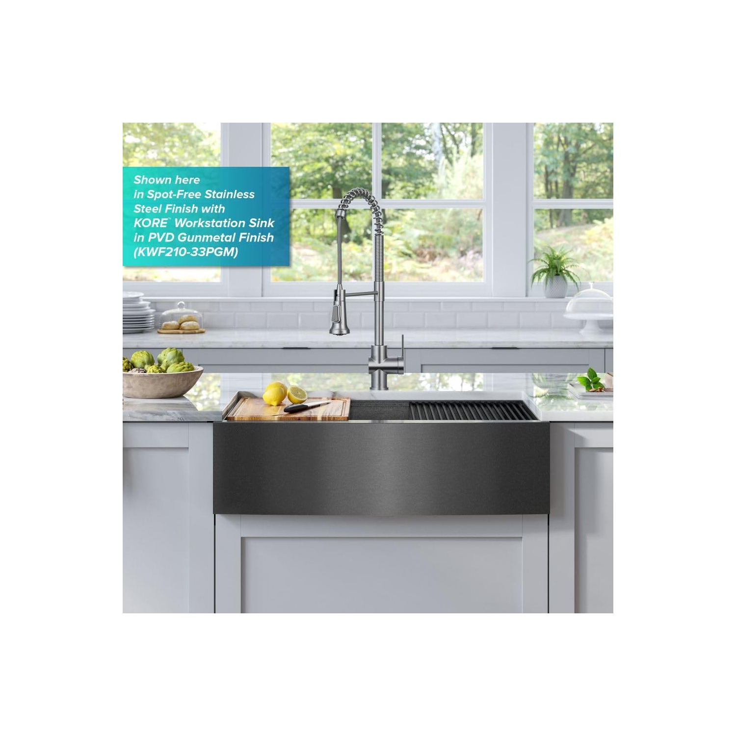 KRAUS Britt 2nd Gen Commercial Style Pull-Down Single Handle Kitchen Faucet in Brushed Brass, KPF-1691BB