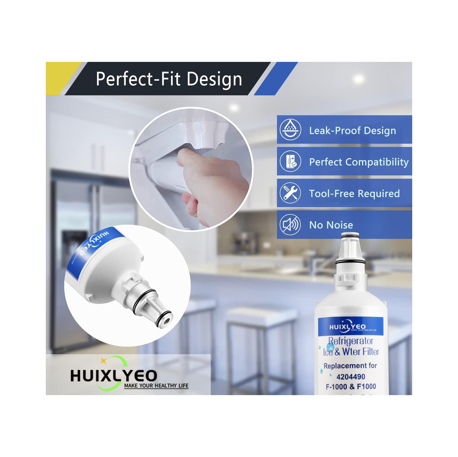 4204490 Water Filter Replacement for Sub-Zero 4204490, 4290510 Refrigerator Water Filter, 3Pcs