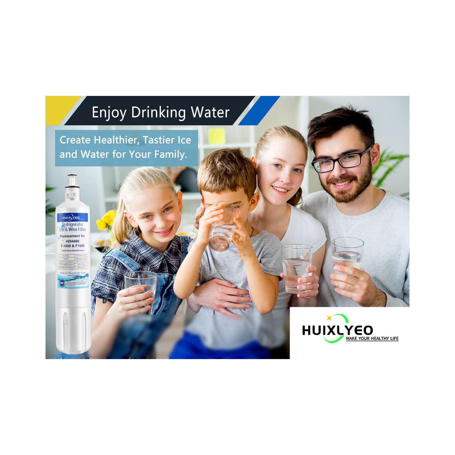 4204490 Water Filter Replacement for Sub-Zero 4204490, 4290510 Refrigerator Water Filter, 3Pcs