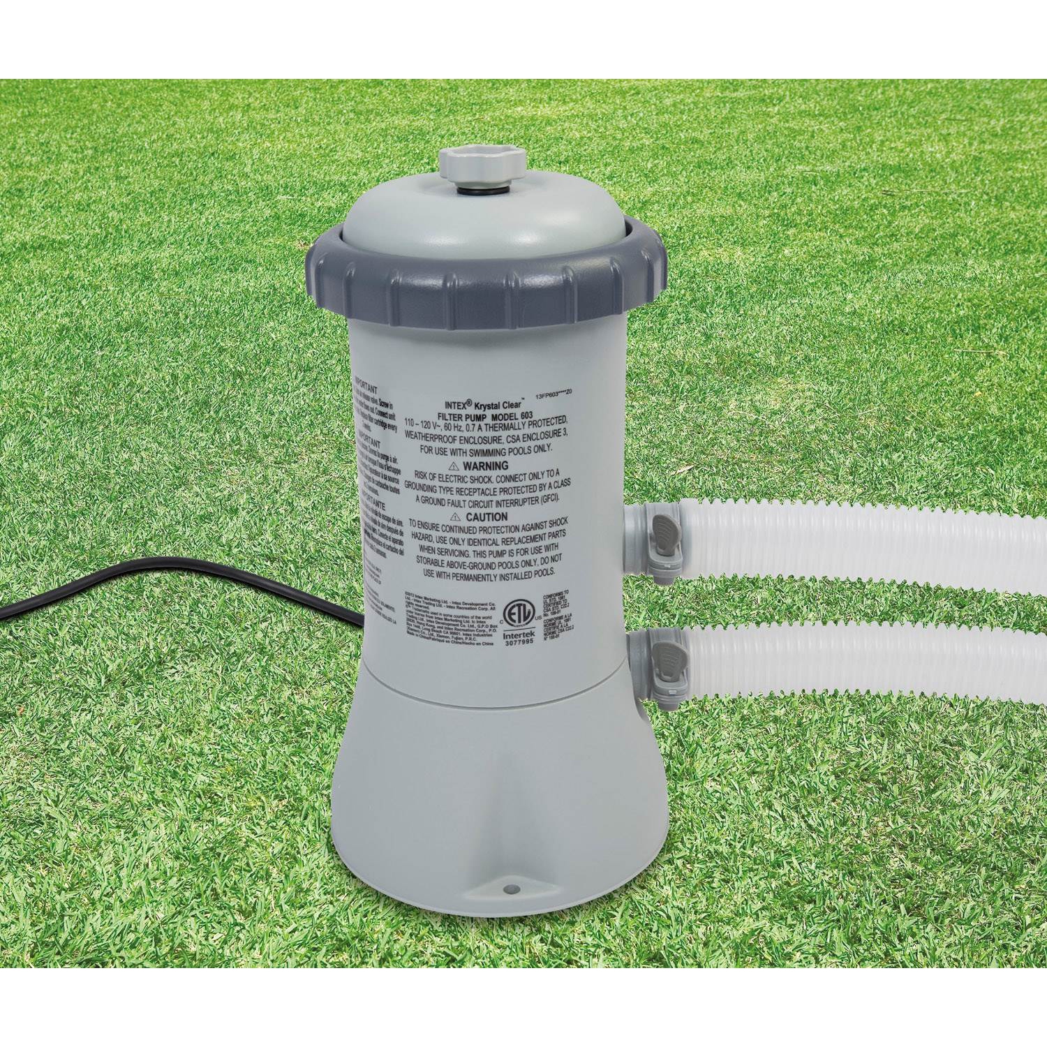 Ensemble de piscine hors terre ronde à cadre en métal 12&nbsp;pi x 30&nbsp;po d'Intex avec pompe