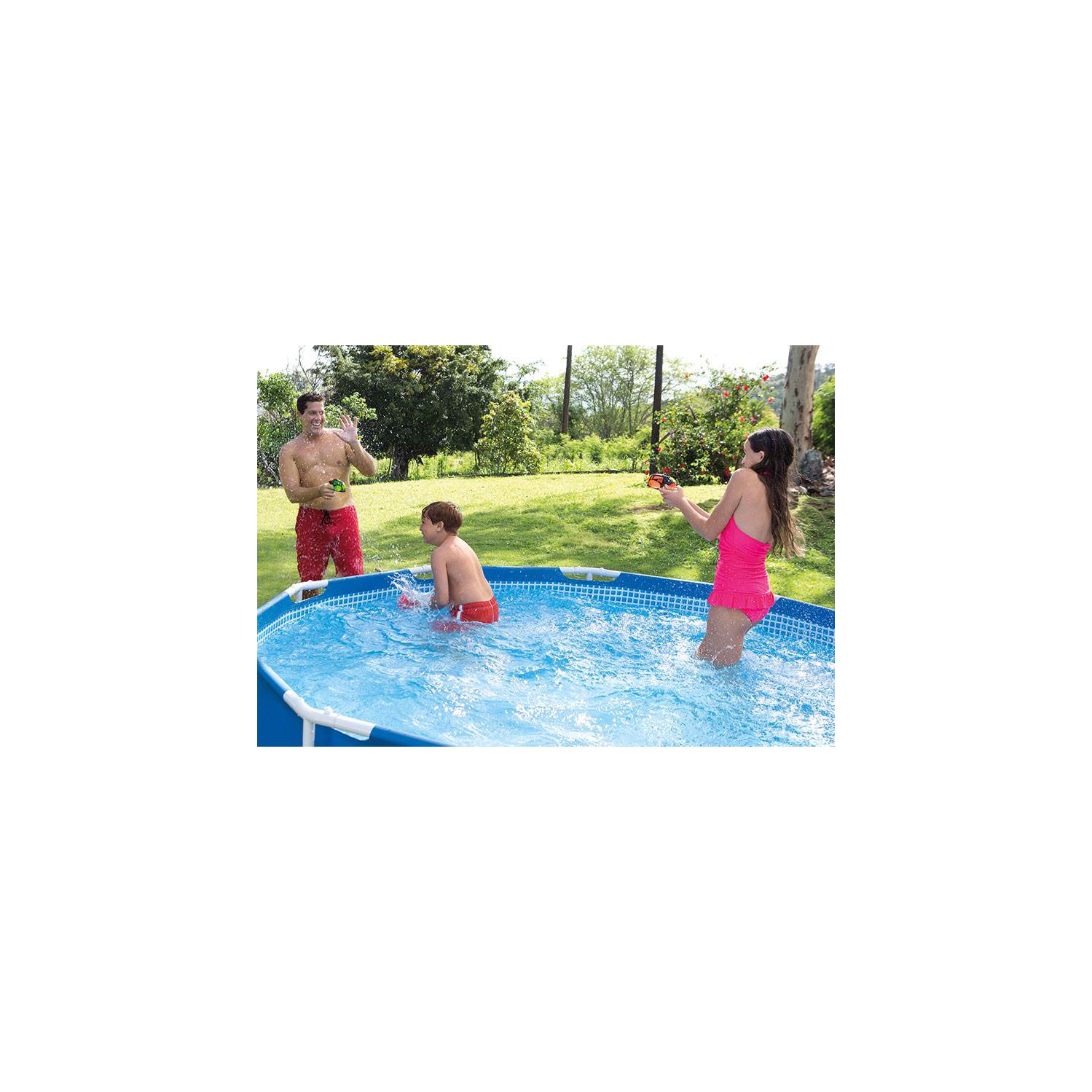 Ensemble de piscine hors terre ronde à cadre en métal 12&nbsp;pi x 30&nbsp;po d'Intex avec pompe