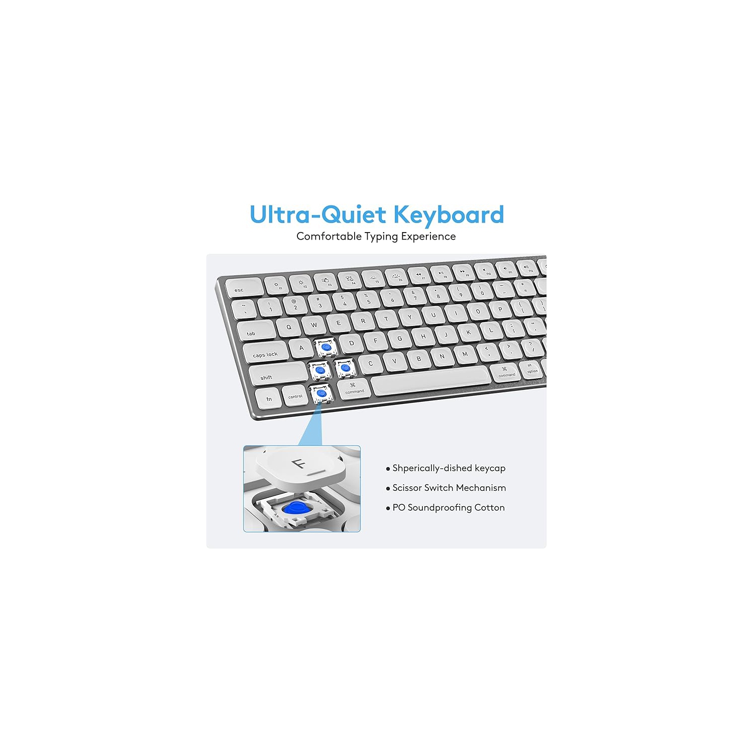 Yivandi Wired Backlit Keyboard for Mac OS -Plug and Play, All-Aluminum USB Keyboard with Numeric Keypad for iMac/Mac Mini or MacBook(Keyboard Riser