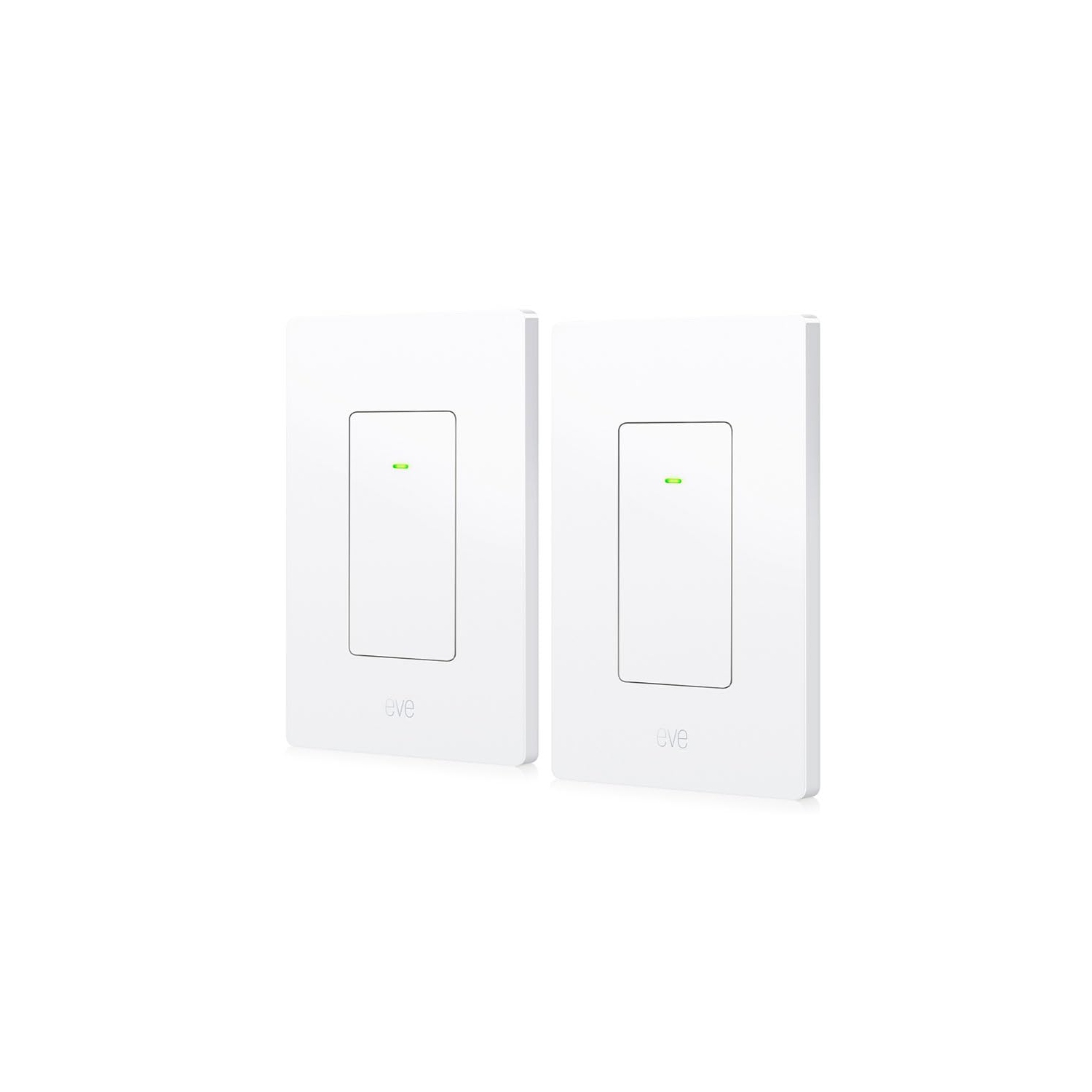 Eve Light Switch 2-Pack: Wall Switch for Apple Home, Alexa, Google Home, SmartThings; for Single-Pole & 3-Way switches; Requires Thread Router &