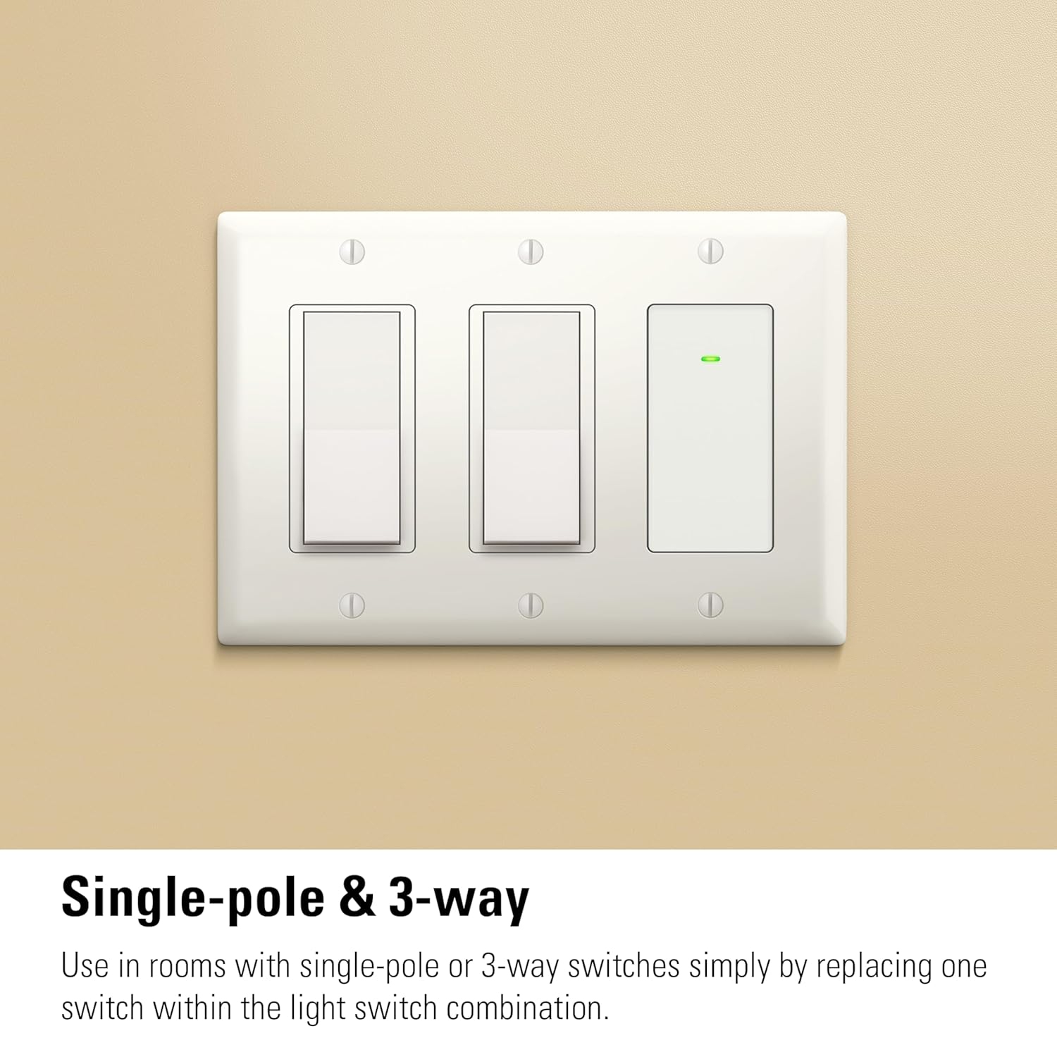 Eve Light Switch 2-Pack: Wall Switch for Apple Home, Alexa, Google Home, SmartThings; for Single-Pole & 3-Way switches; Requires Thread Router &