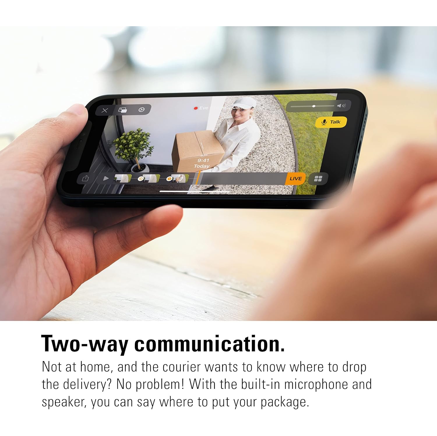 Eve Outdoor Cam – Secure floodlight Camera, 1080p, Night Vision, Wi-Fi (2.4 GHz), Motion Sensor, Two-Way Communication, Flexible & Easy Installation