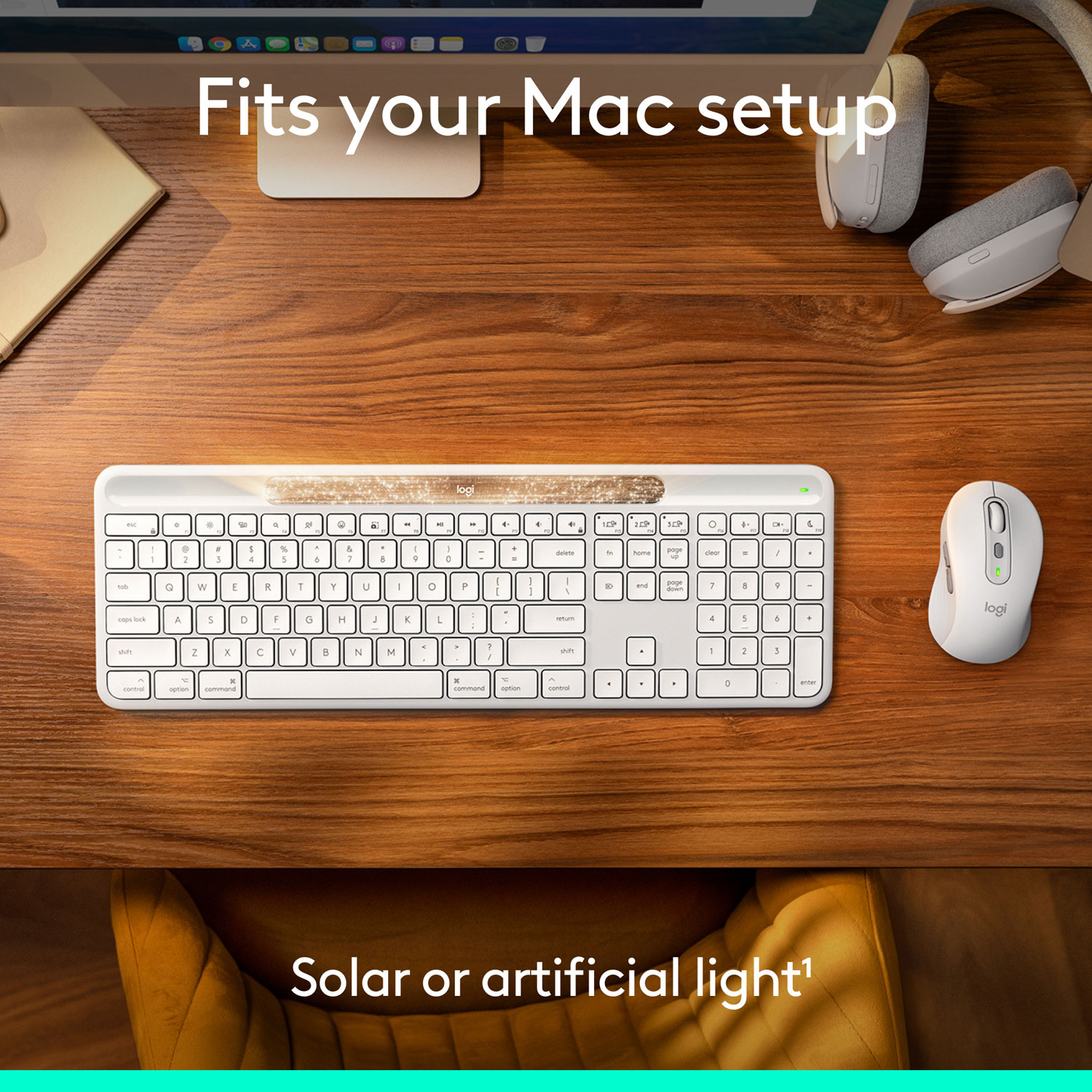Clavier Bluetooth Signature Slim Solar+ K980 de Logitech pour Mac - Blanc cassé - Anglais - Exclusivité de Best Buy