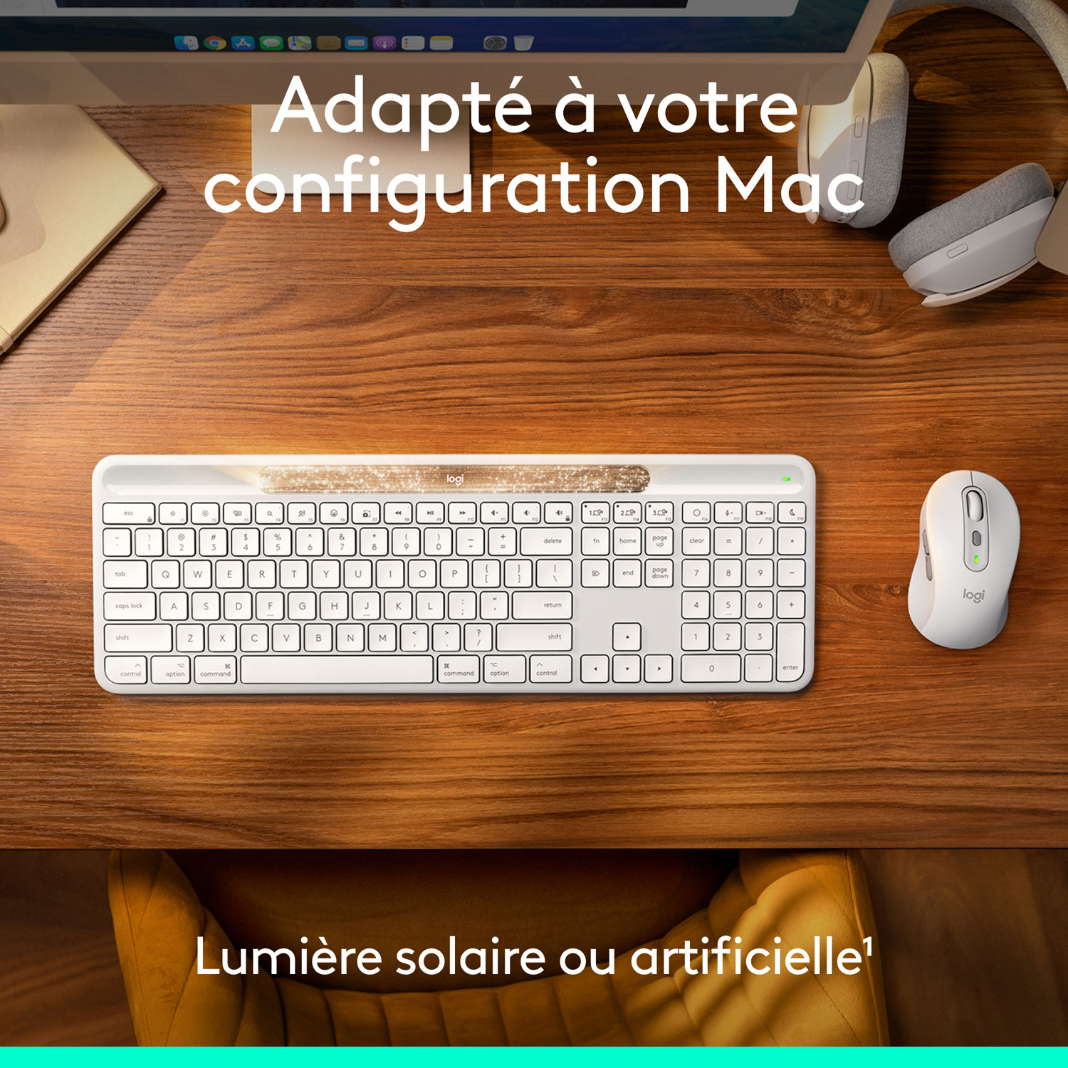 Clavier Bluetooth Signature Slim Solar+ K980 de Logitech pour Mac - Blanc cassé - Anglais - Exclusivité de Best Buy