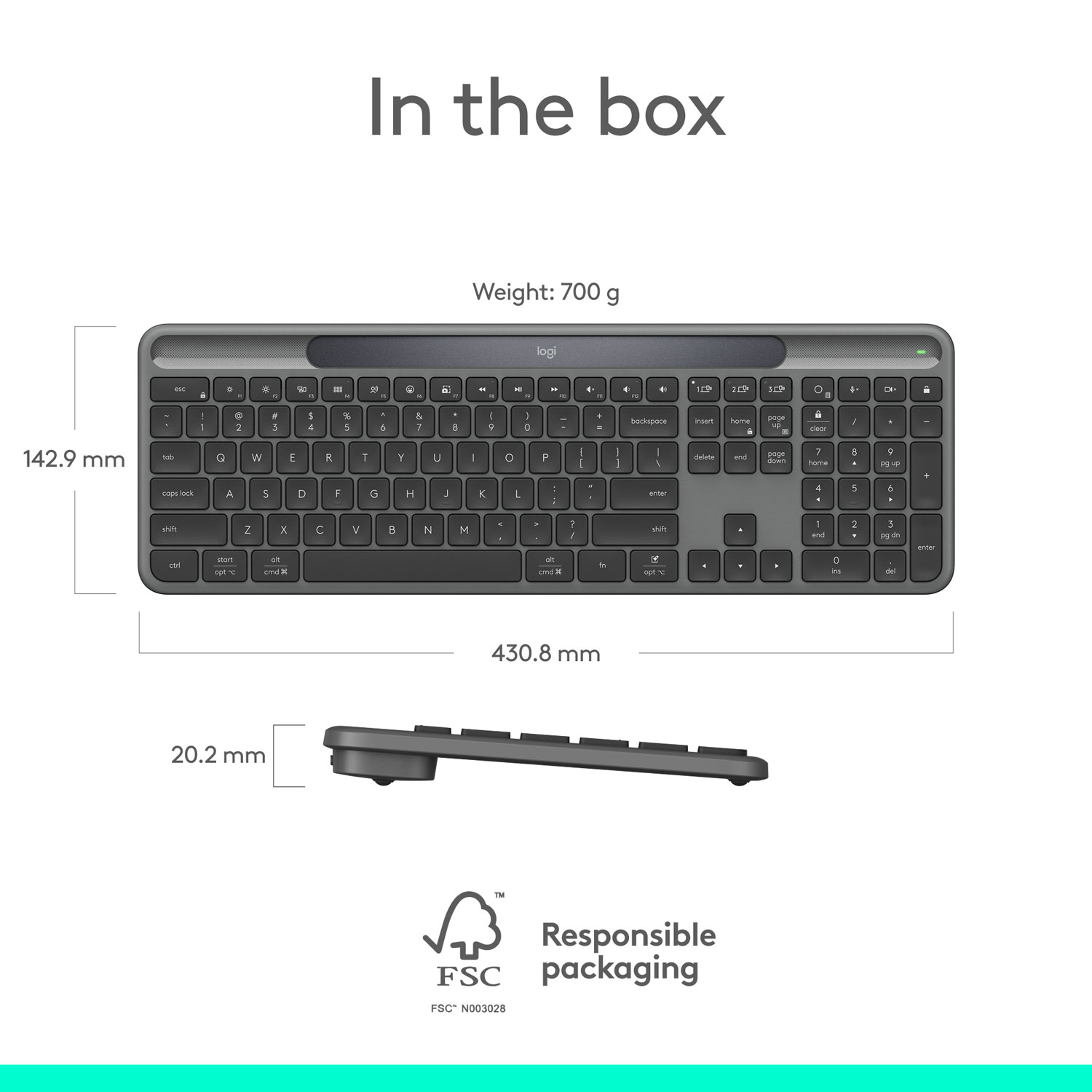 Clavier Bluetooth Signature Slim Solar+ K980 de Logitech - Anthracite - Anglais - Exclusivité Best Buy