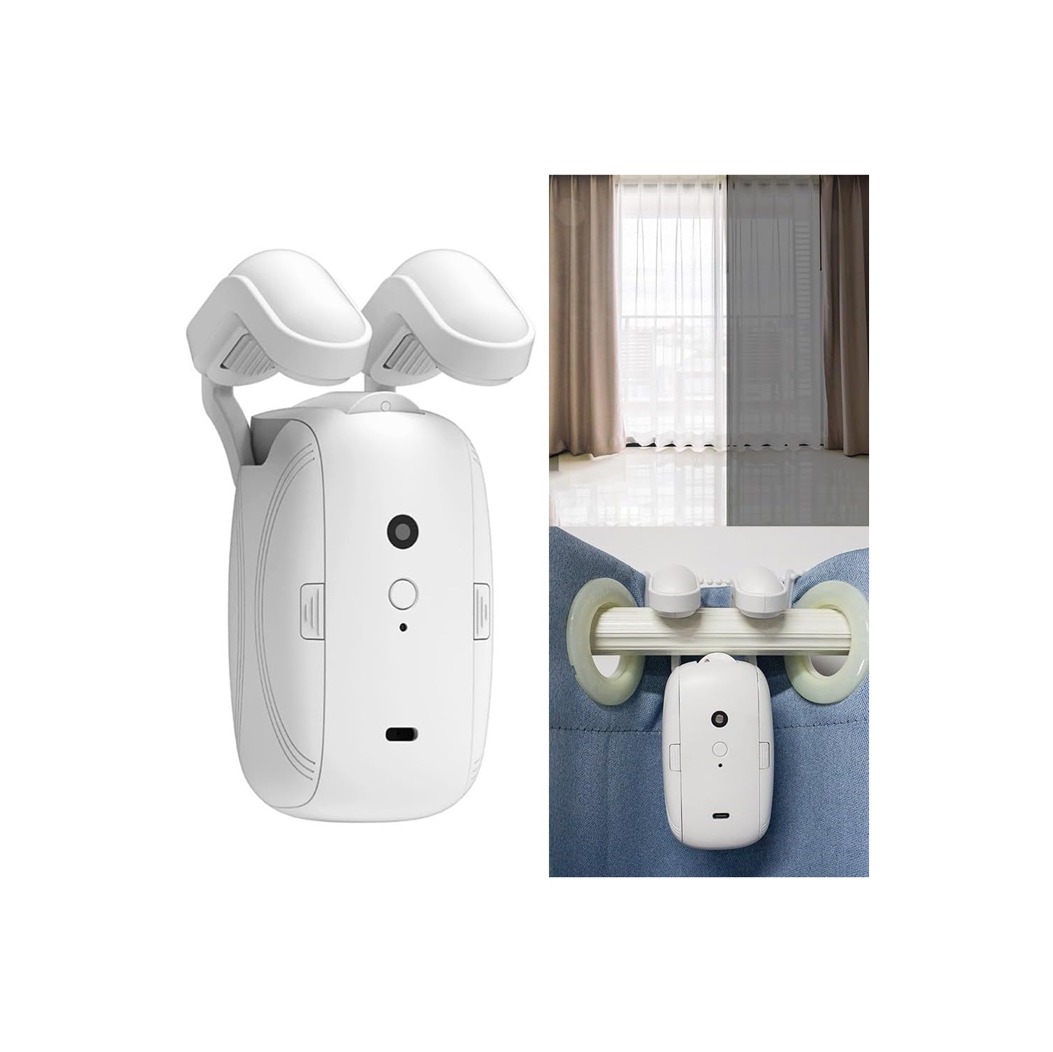 Automatic curtain opener with remote control, single Roman rod, simple operation, convenient and fast -