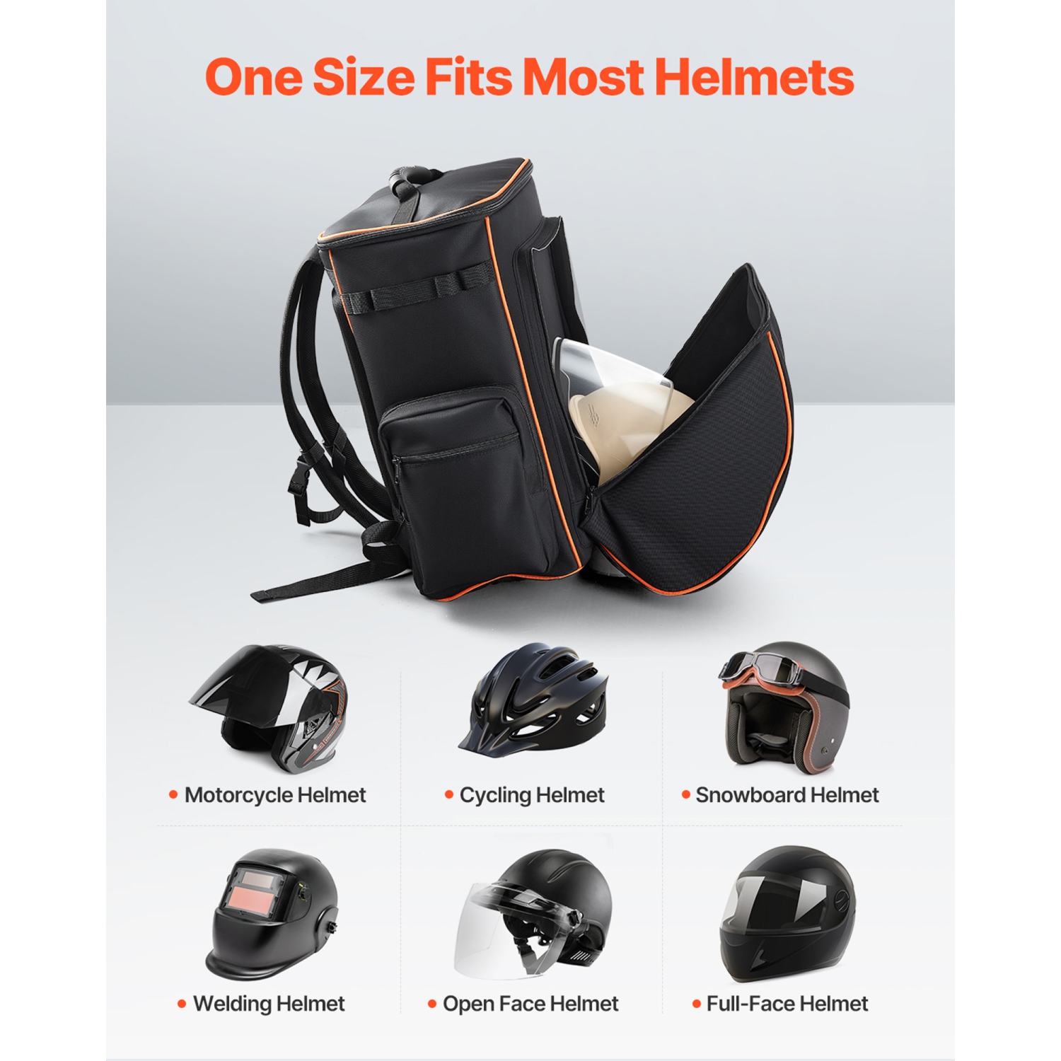 VEVOR 35.6L Welding Backpack, Welder Backpack for Tools and Helmet, 600D Polyester Extreme Gear Pack with Helmet Catch Bag, Multi-Purpose Gear