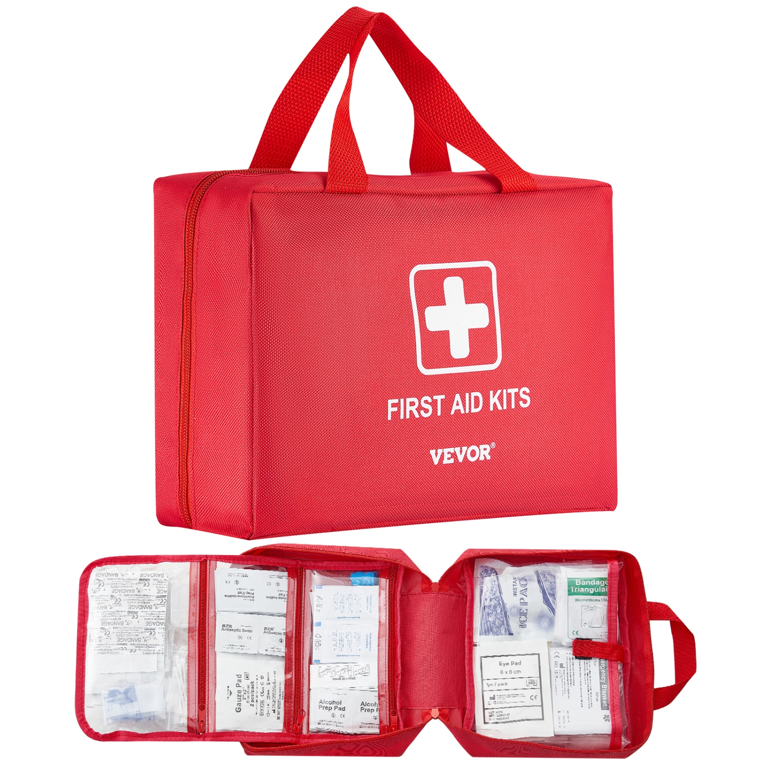 VEVOR 420 Pieces First Aid Kit, 600D Nylon Large Survival First Aid Bag, Emergency Medical Supplies, for Home, Car, Office, Travel, Camping, Truck,