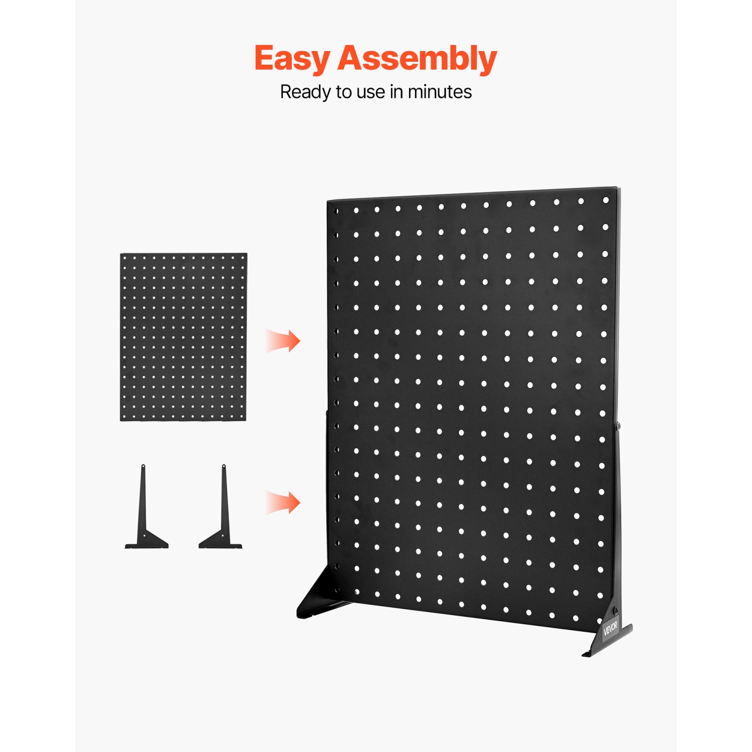 VEVOR 17 x 13 in Pegboard Display Stand, Tabletop Pegboard Display Stand, Accessories Rack Organizer, Thickened Cold-Rolled Steel Peg Board Panel for