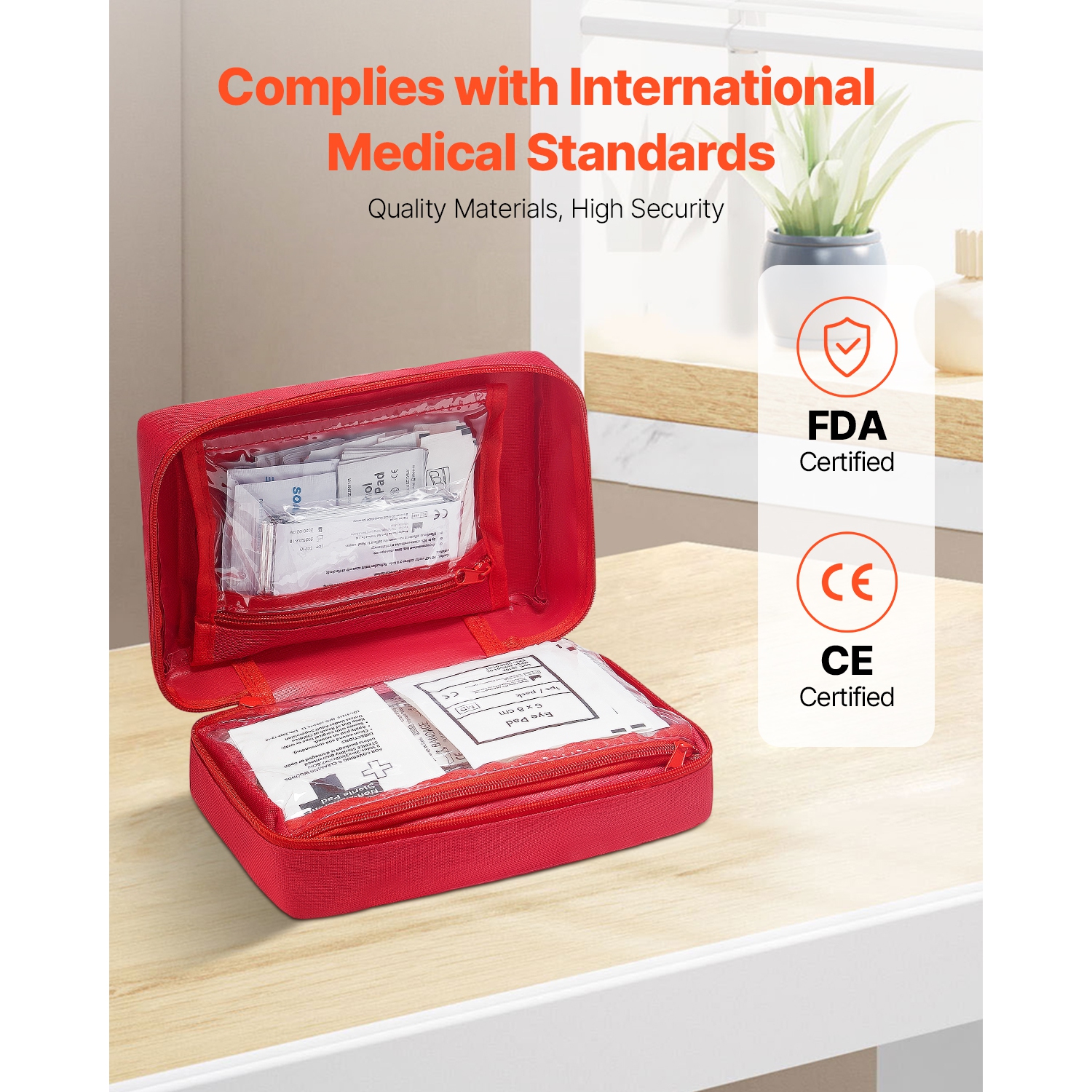 VEVOR 500 Pieces First Aid Kit, 600D Nylon Large Survival First Aid Bag, Emergency Medical Supplies, for Home, Car, Office, Travel, Camping, Truck,