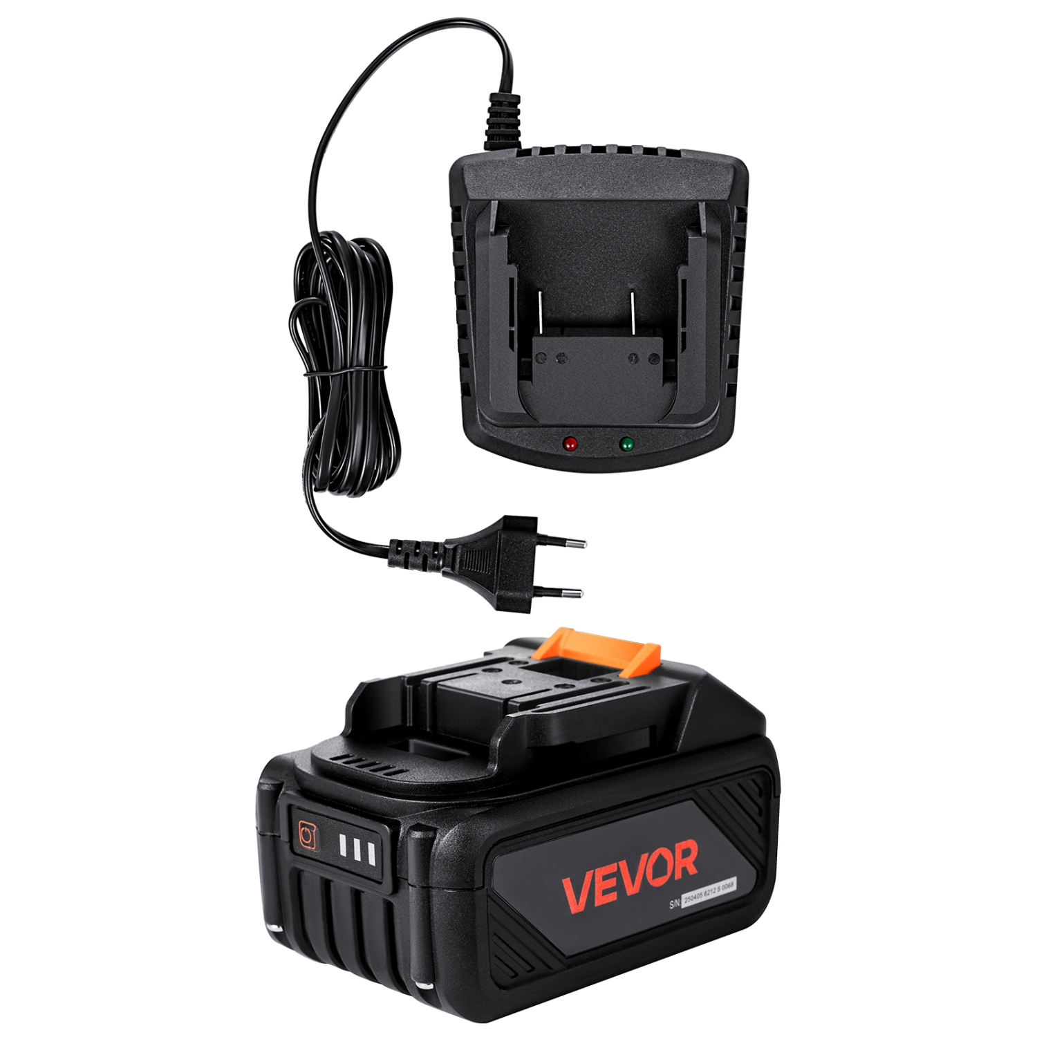 VEVOR 20V MAX, Portable Battery and Charger Combo, AC 110V, 4.0 Ah Lithium-Ion Battery Pack, 4000 mAh Large Capacity, Extended Runtime, Compatible