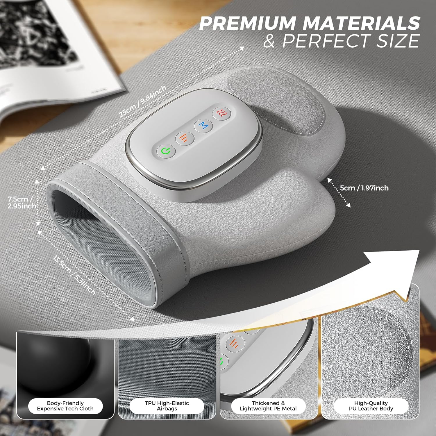 Hand Massager with Heat & Compression,Electric Hand Massager for ...