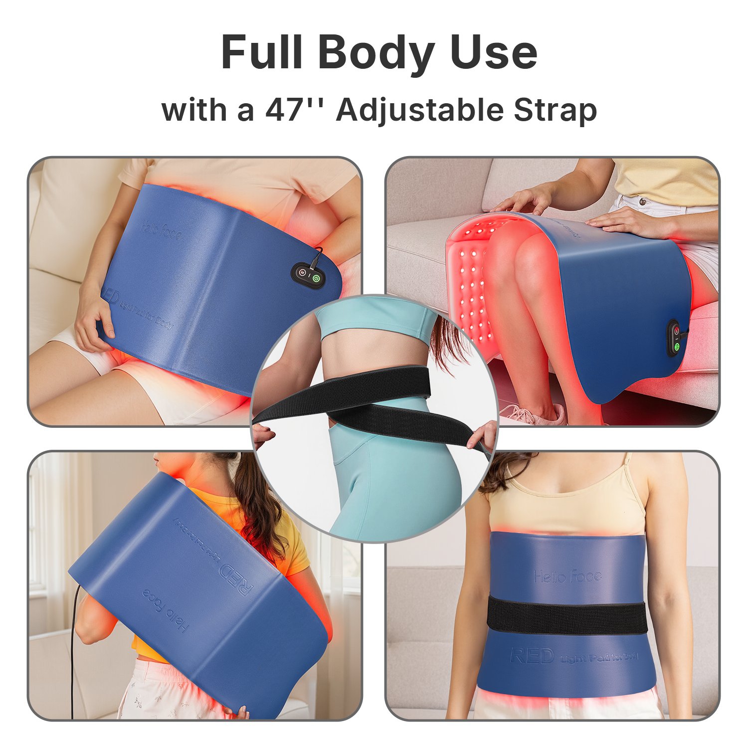 792 Chips LED Tapis thérapeutique lumière rouge Instrument de beauté Compression thermique infrarouge Ceinture de thérapie lumineuse rouge Ceinture