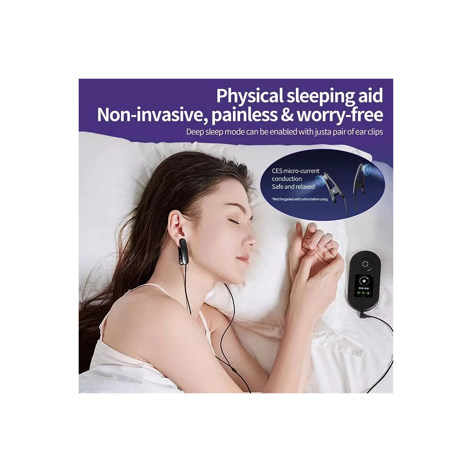 Appareil thérapeutique avancé d'aide au sommeil avec technologie de pince auriculaire à stimulation vagus Nerve pour soulager l'insomnie et relaxer