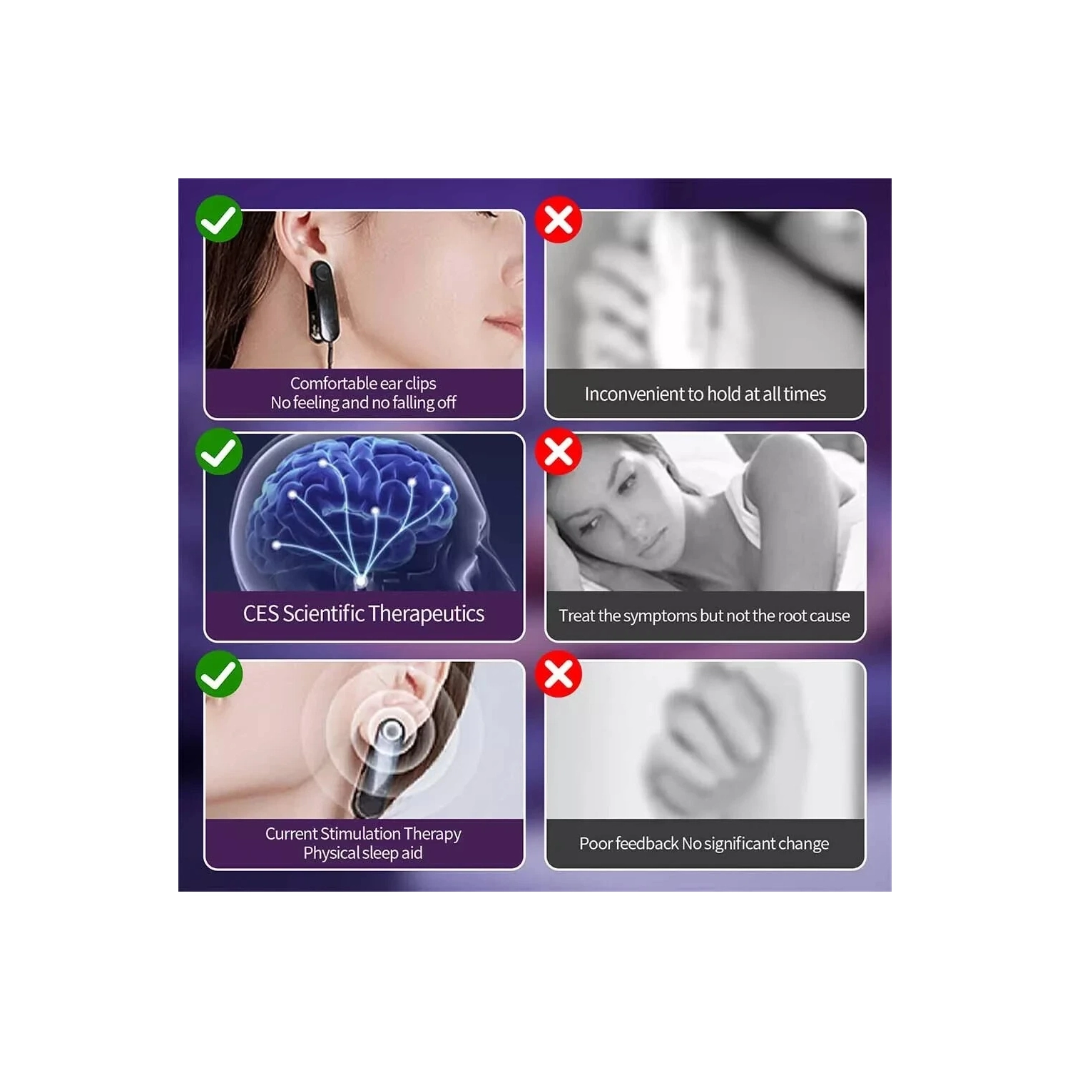 Appareil thérapeutique avancé d'aide au sommeil avec technologie de pince auriculaire à stimulation vagus Nerve pour soulager l'insomnie et relaxer