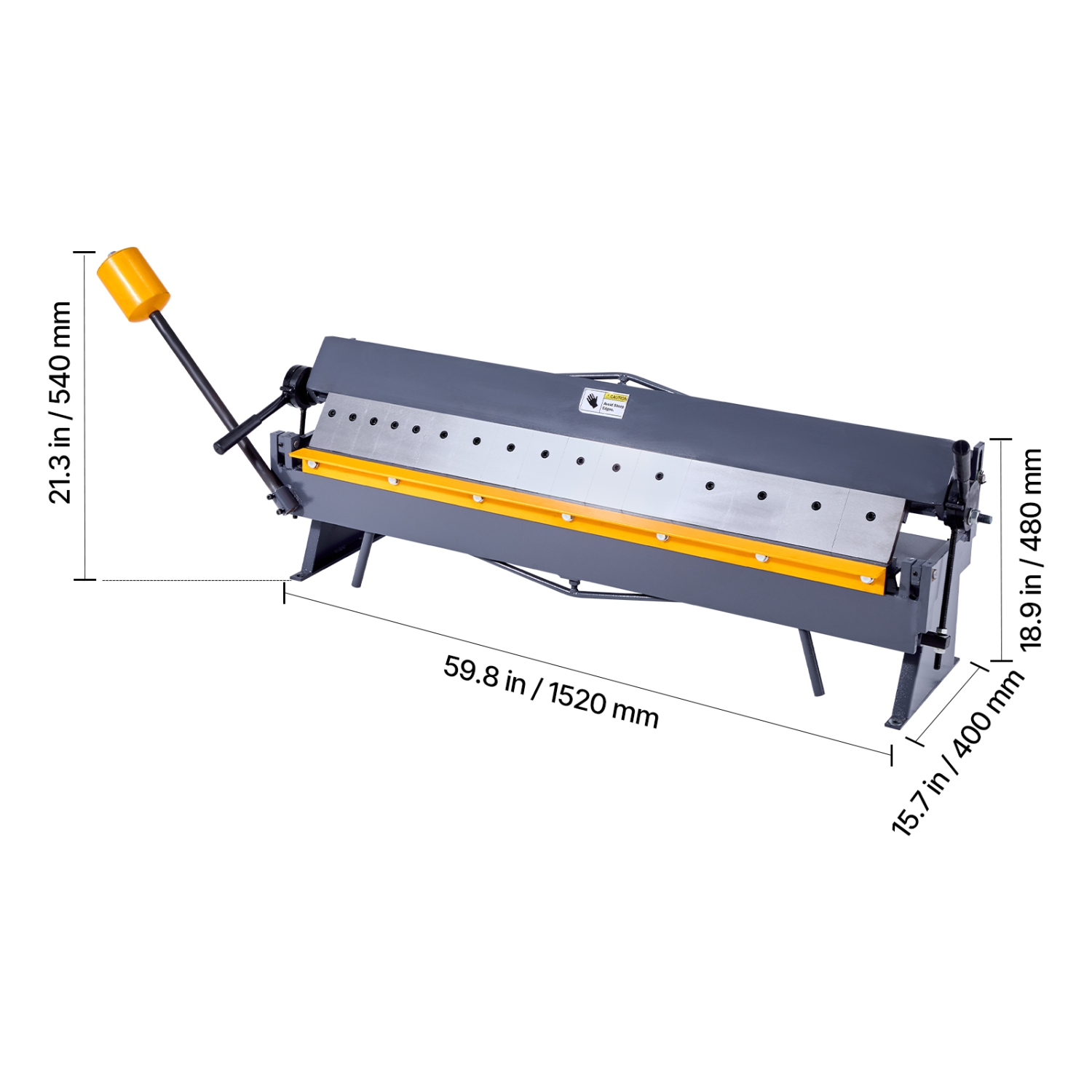 Frein à boîte et à carter VEVOR de 48&nbsp;po, frein de pliage en tôle, capacité en acier doux de calibre 16, réglable à 0-135 degrés, presse-balles