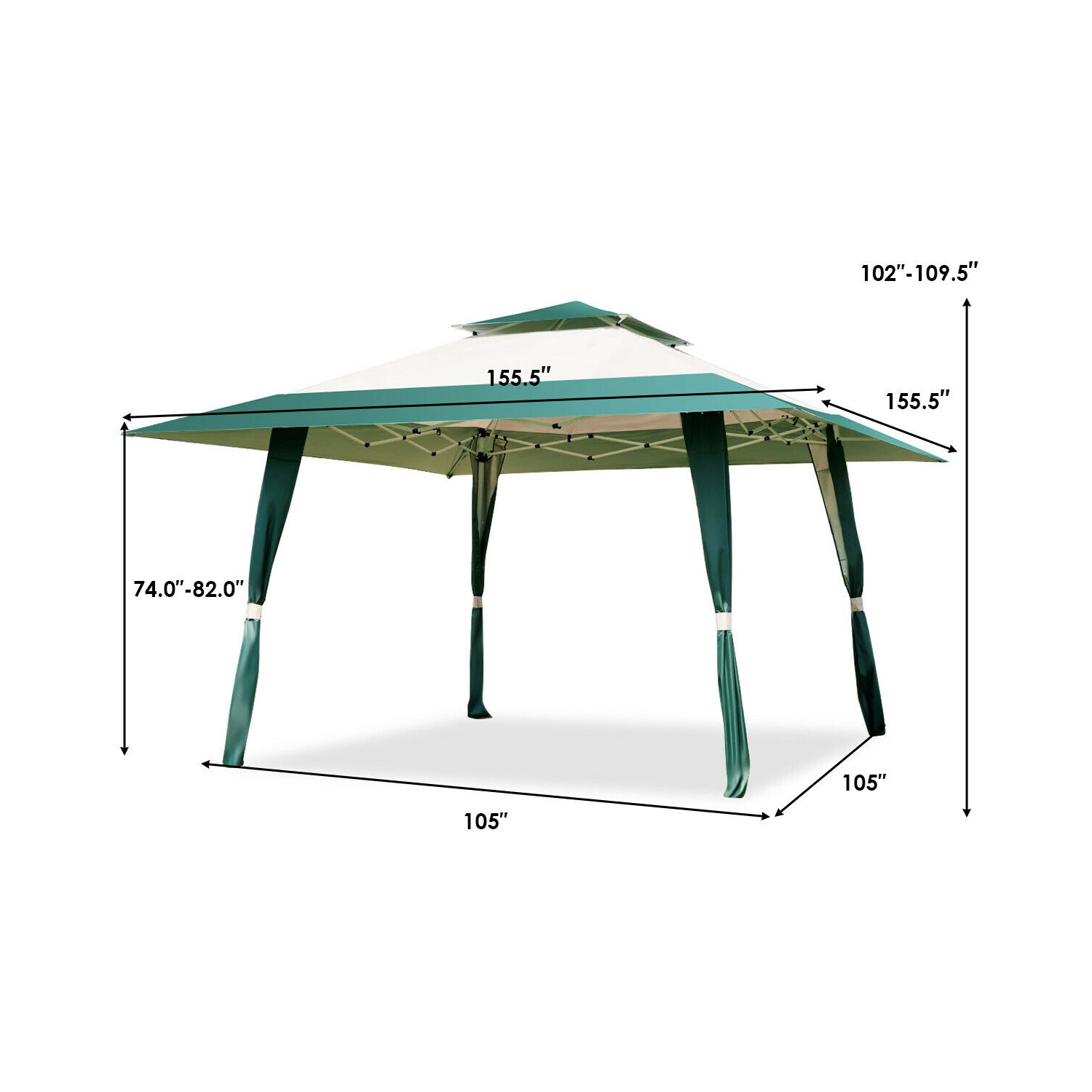 Gymax Patio Outdoor Heavy Duty 13'x13' Folding Canopy Shelter Awning Tent Gazebo Companion
