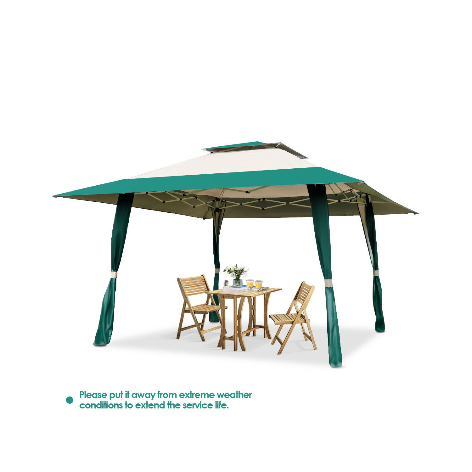 Gymax Patio Outdoor Heavy Duty 13'x13' Folding Canopy Shelter Awning Tent Gazebo Companion