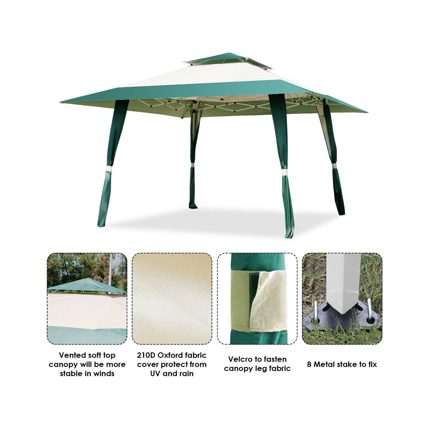 Gymax Patio Outdoor Heavy Duty 13'x13' Folding Canopy Shelter Awning Tent Gazebo Companion