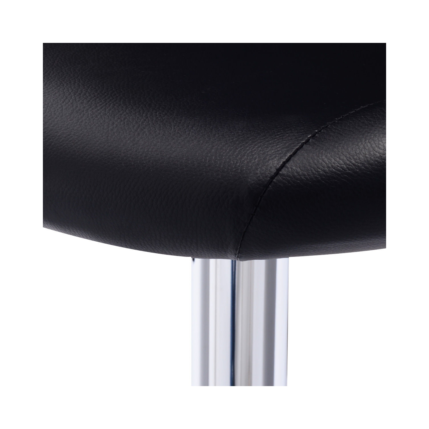 Gymax Adjustable PU Leather 2PC Bar Stools Black