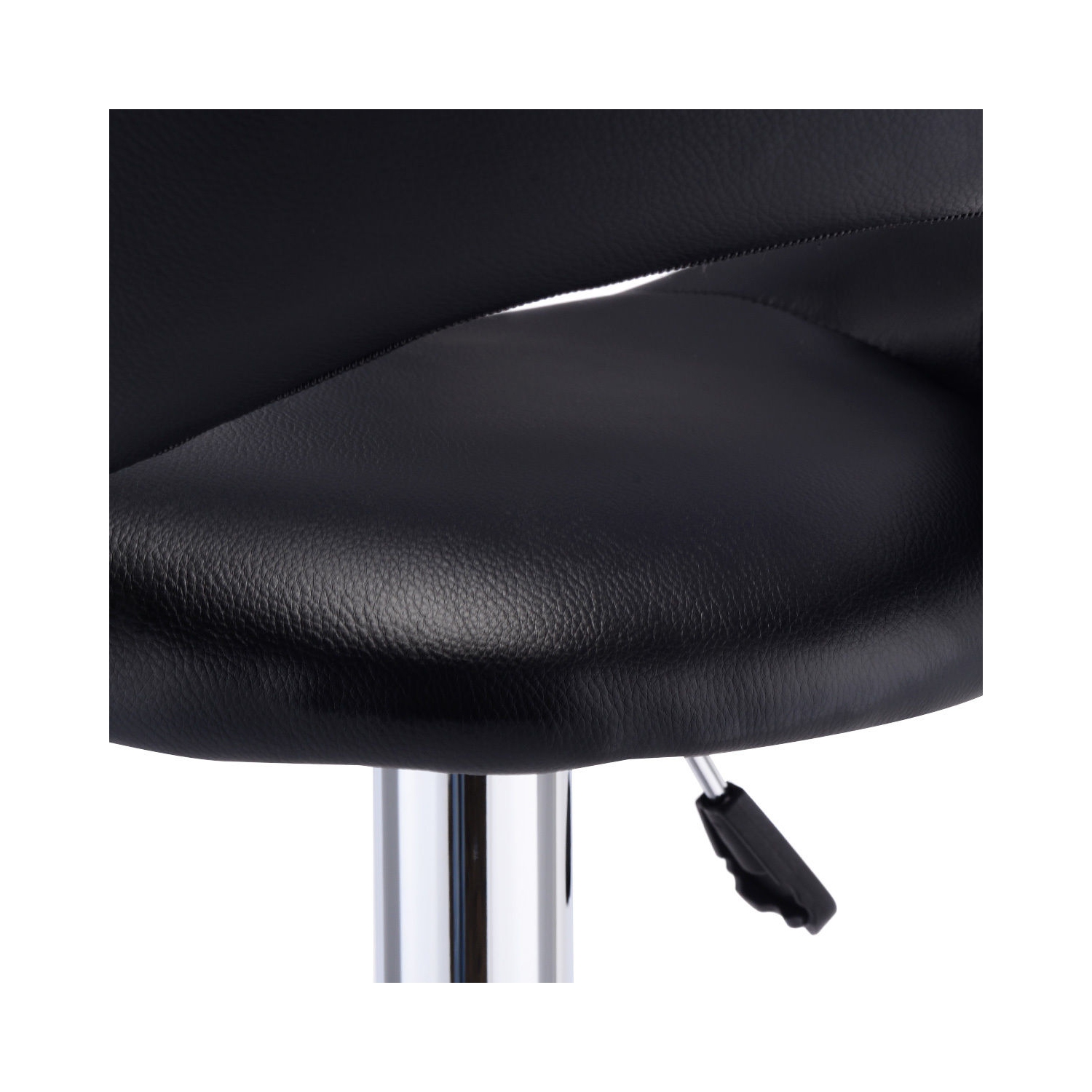 Gymax Adjustable PU Leather 2PC Bar Stools Black