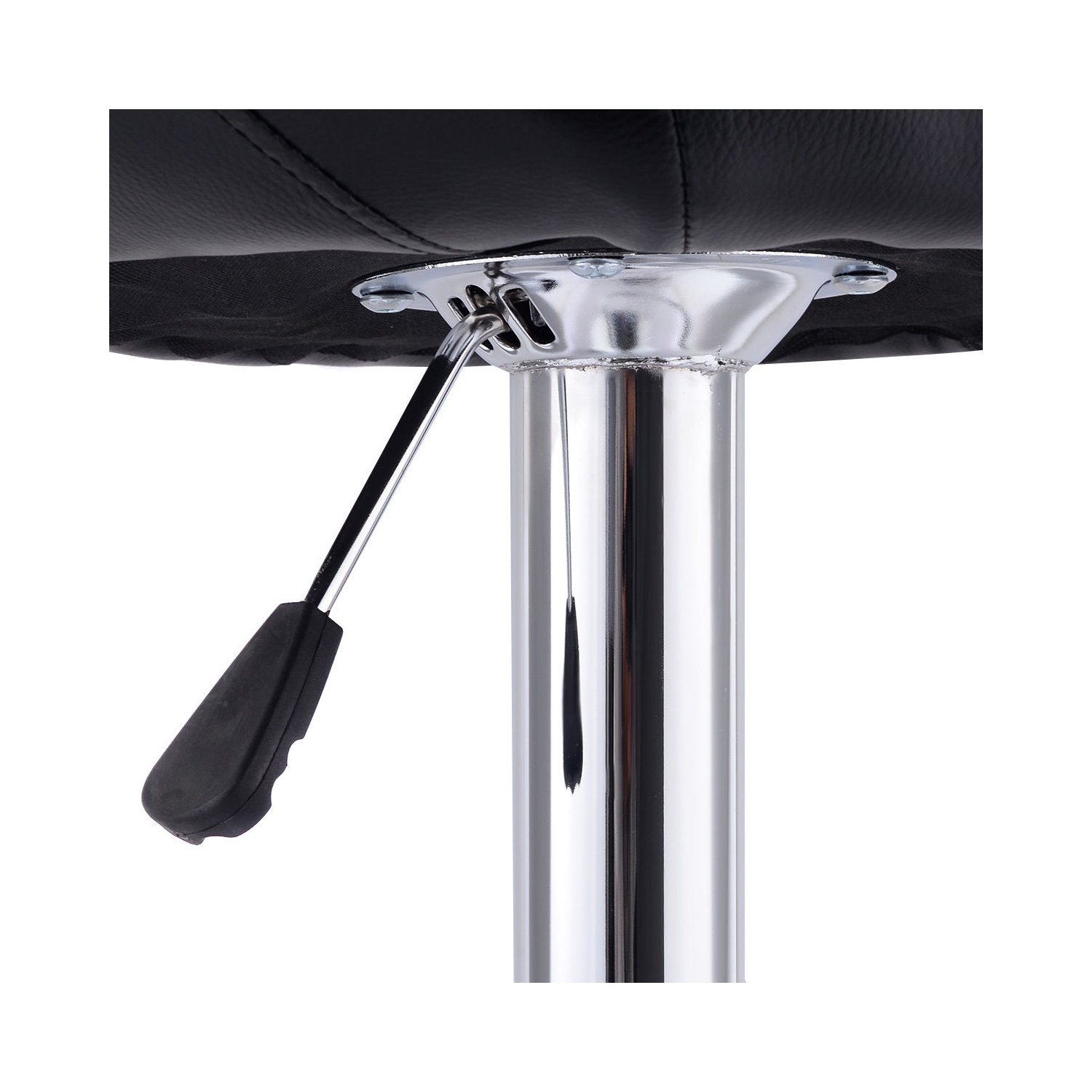 Gymax Adjustable PU Leather 2PC Bar Stools Black