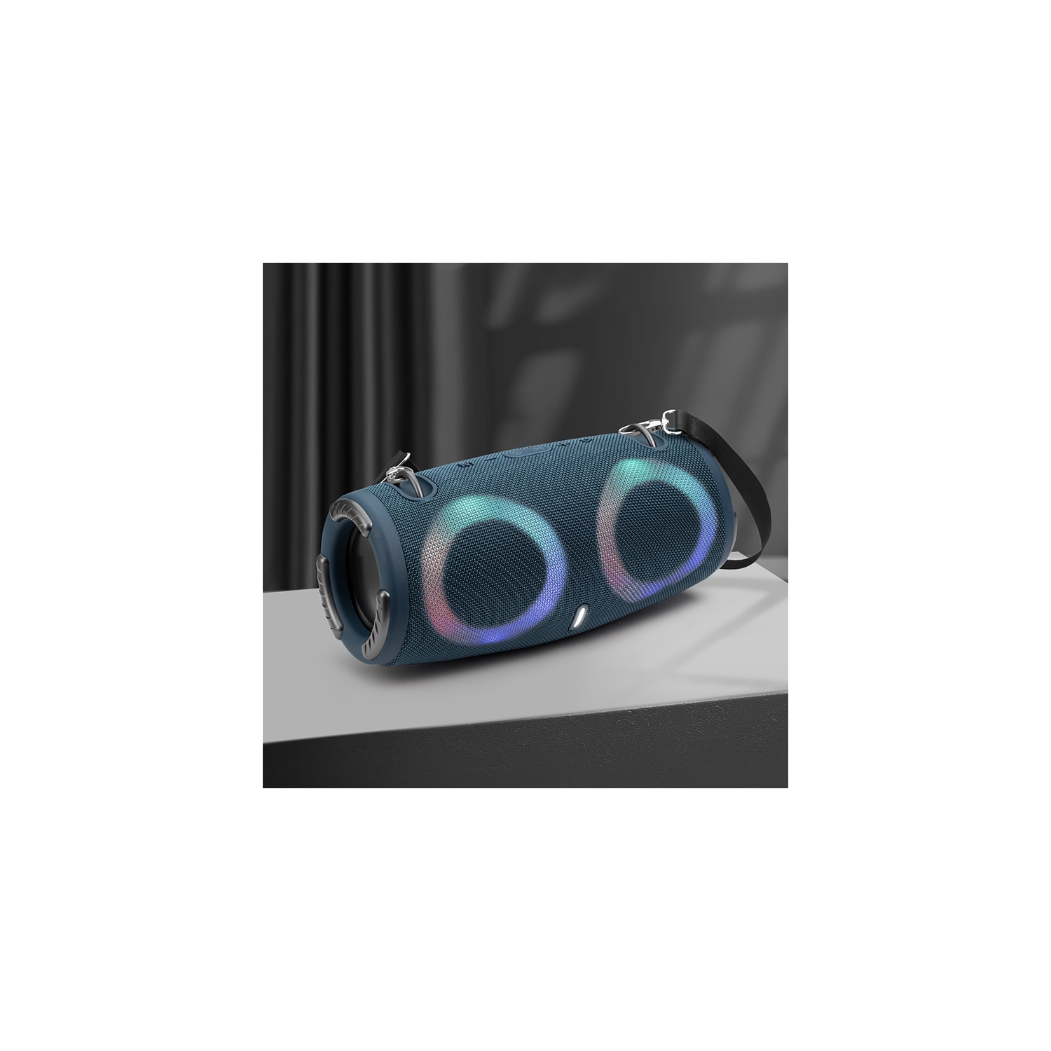 MINI-XTREME3RGB War Drum 3rd Generation Bluetooth Speaker with Plug-in Card and Subwoofer, Portable Built-in Battery - Blue