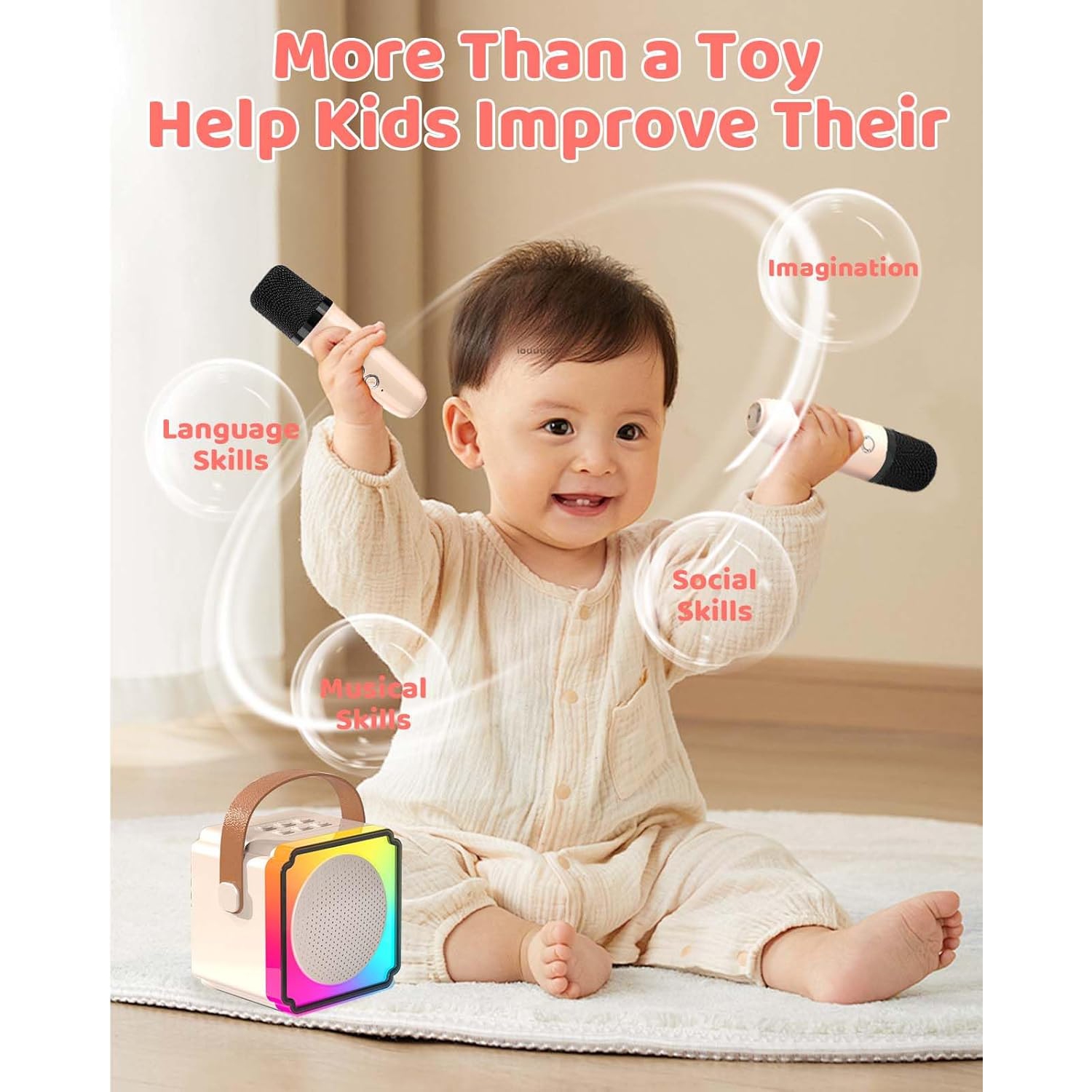 MINI-XTREME3RGB War Drum 3rd Generation Bluetooth Speaker with Plug-in Card and Subwoofer, Portable Built-in Battery - Blue