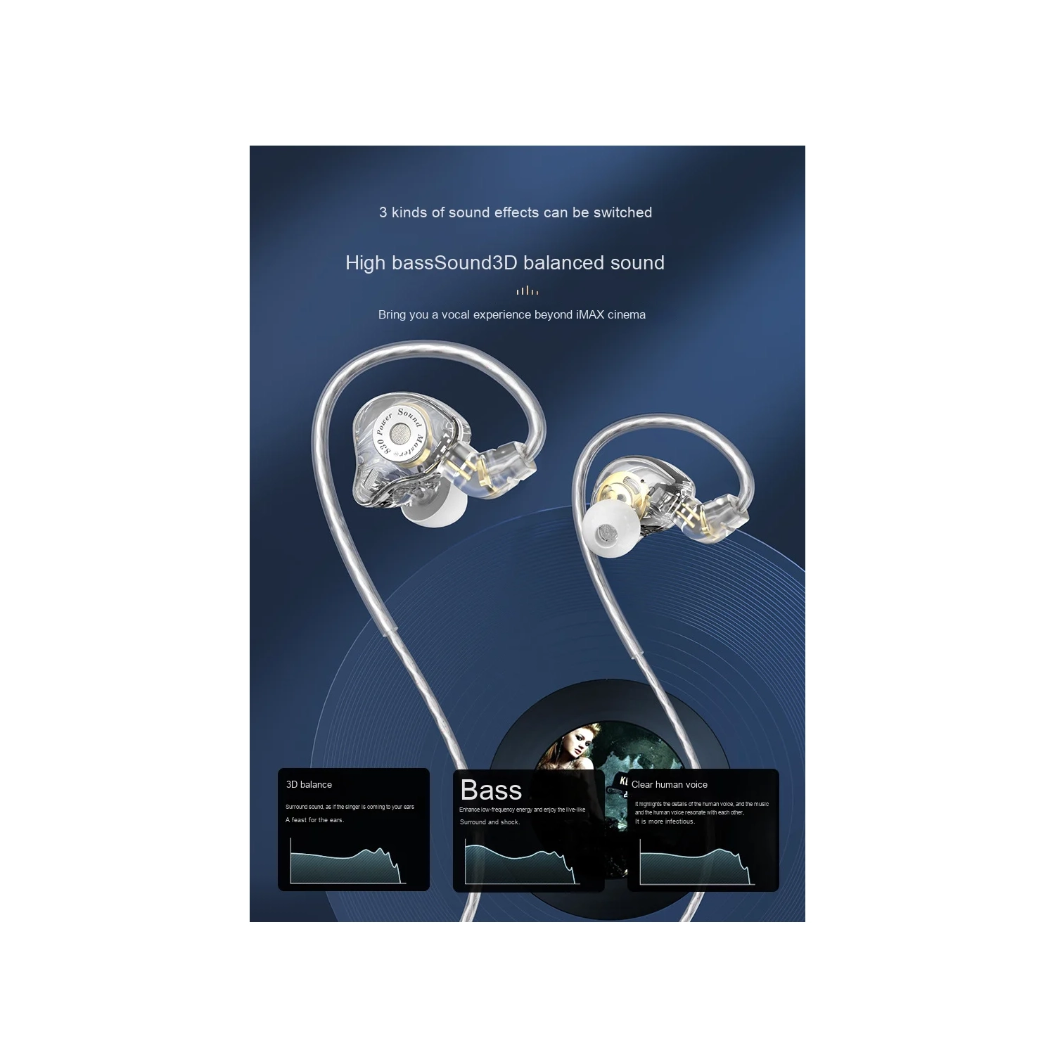 HiFi-level sound quality around-ear noise-canceling headphones with heavy bass and neck-hanging Bluetooth headphones for running and sports with long