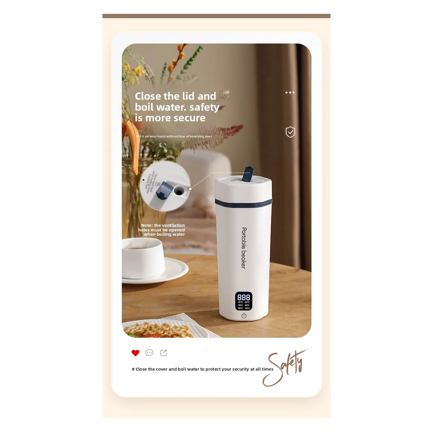 Portable Electric Thermos, Digital Portable Travel Water Bottle, Fast Heating Water Bottle - Green - Intelligent Six-Level Temperature Control -