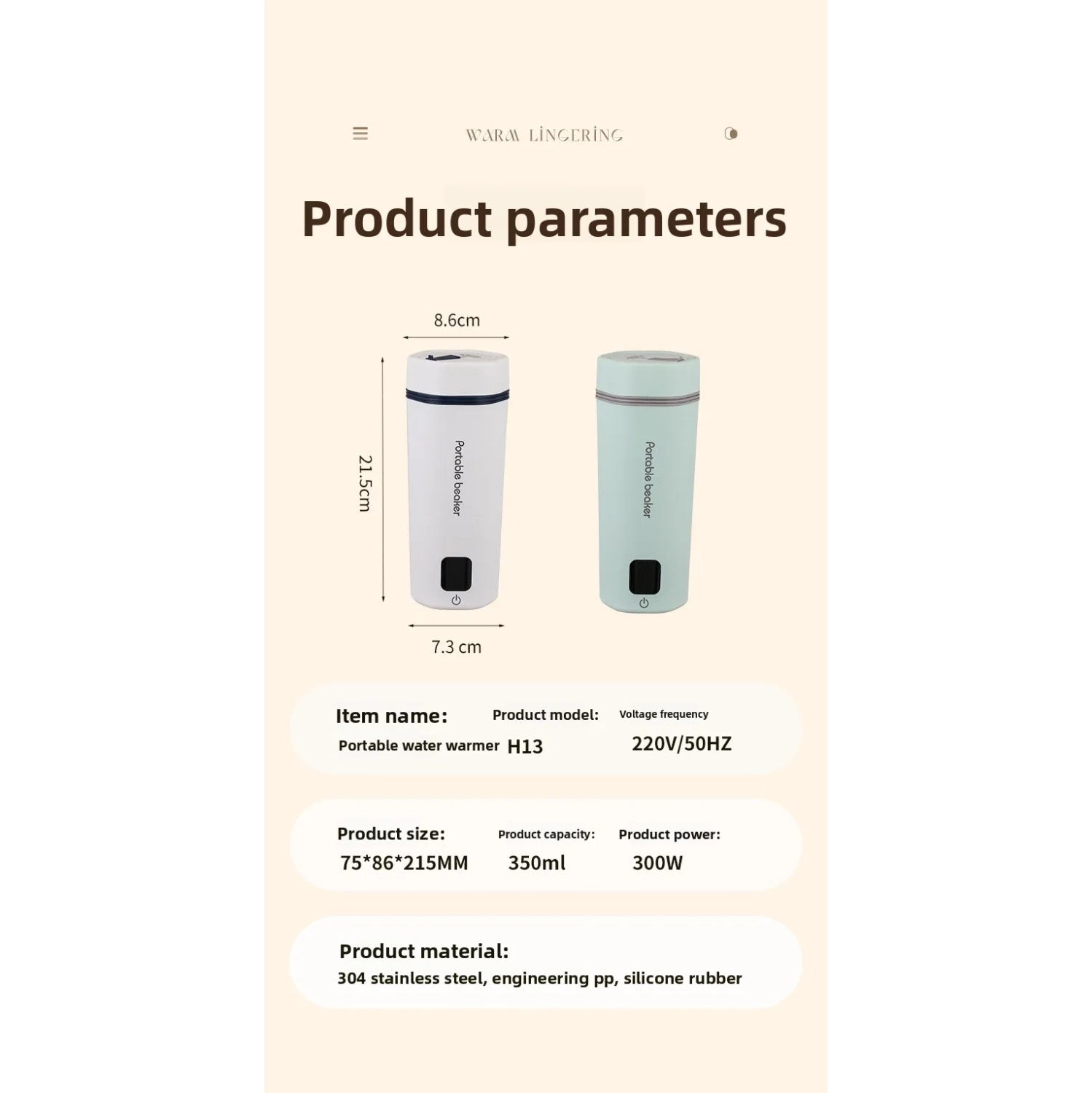 Portable Electric Thermos, Digital Portable Travel Water Bottle, Fast Heating Water Bottle - Green - Intelligent Six-Level Temperature Control -