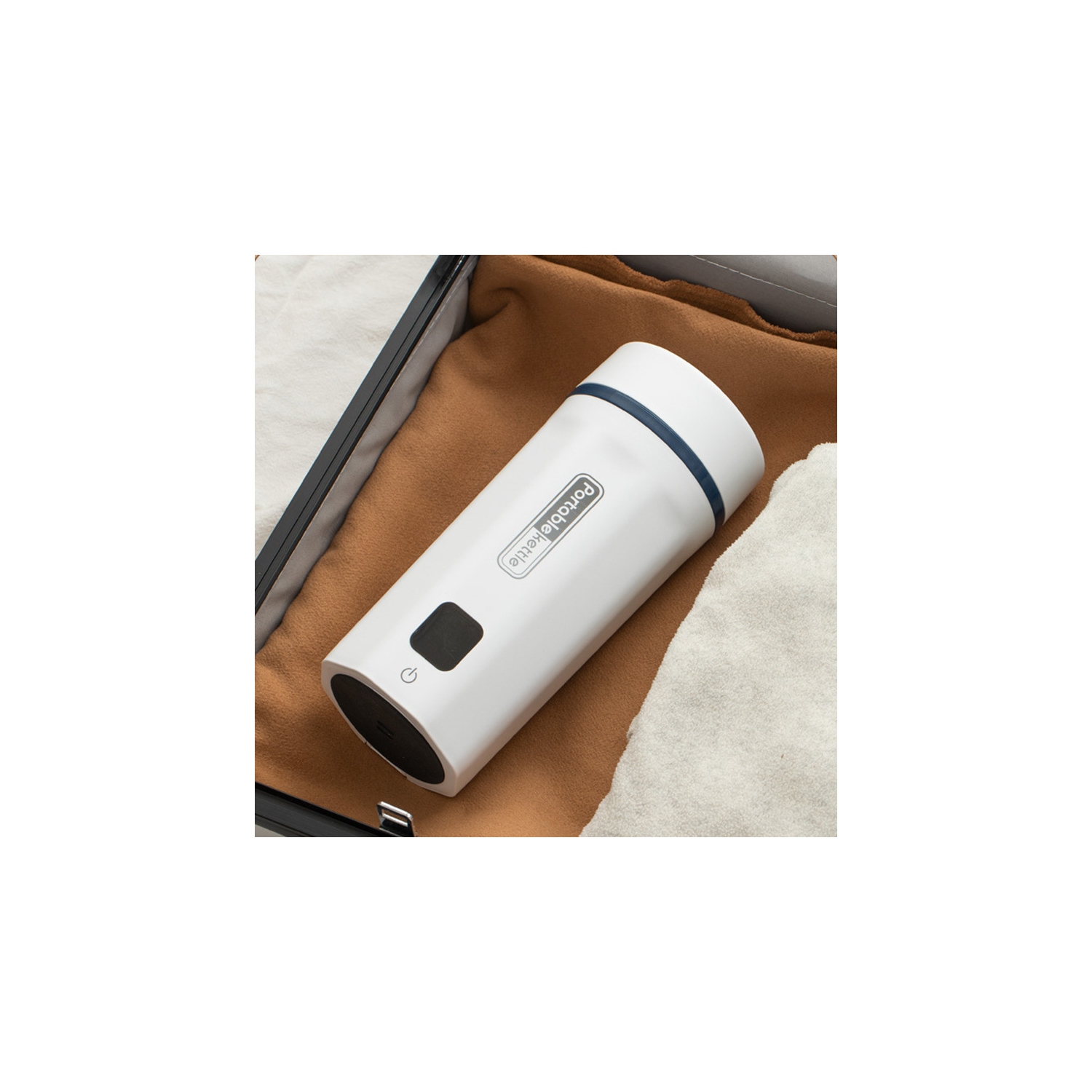 Portable Electric Thermos Cup for Business and Outdoor Travel - 304 Stainless Steel Boiler with Anti-Dry Boil 550ml - US Regulations - White