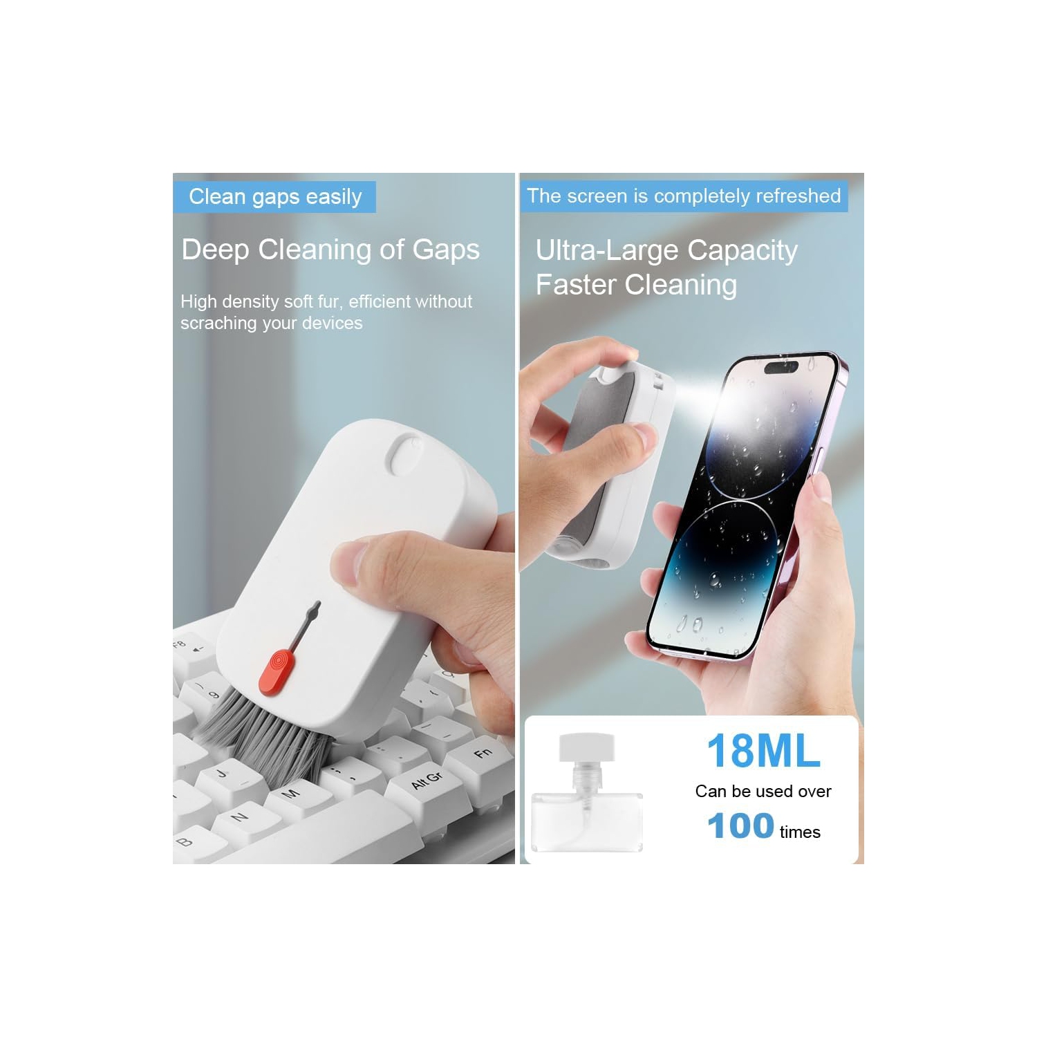 5 in 1 electronic cleaning brush, multi-function computer cleaning supplies screen keyboard cleaning brush, suitable for cleaning keyboards, TVs, etc.