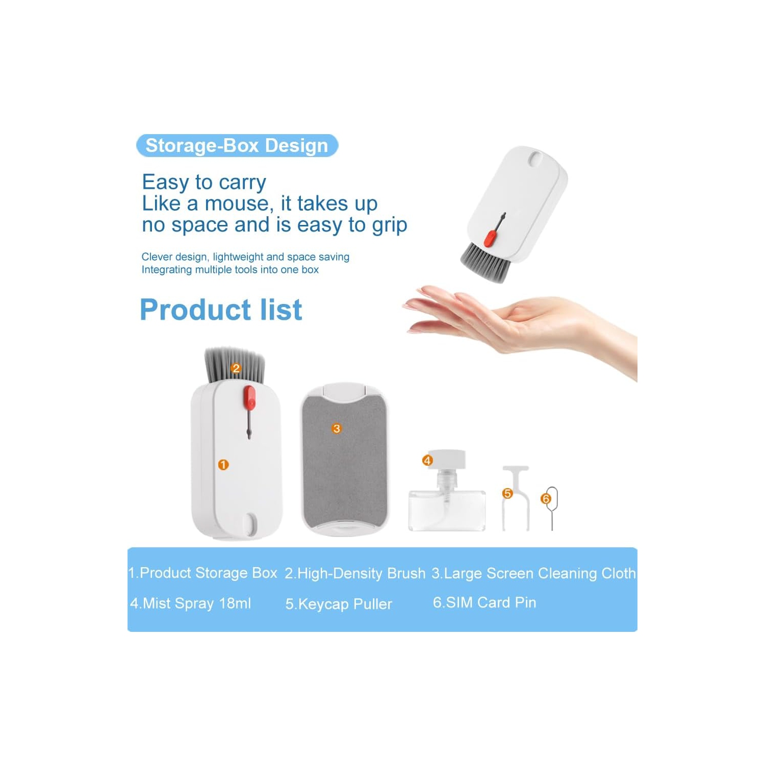 5 in 1 electronic cleaning brush, multi-function computer cleaning supplies screen keyboard cleaning brush, suitable for cleaning keyboards, TVs, etc.